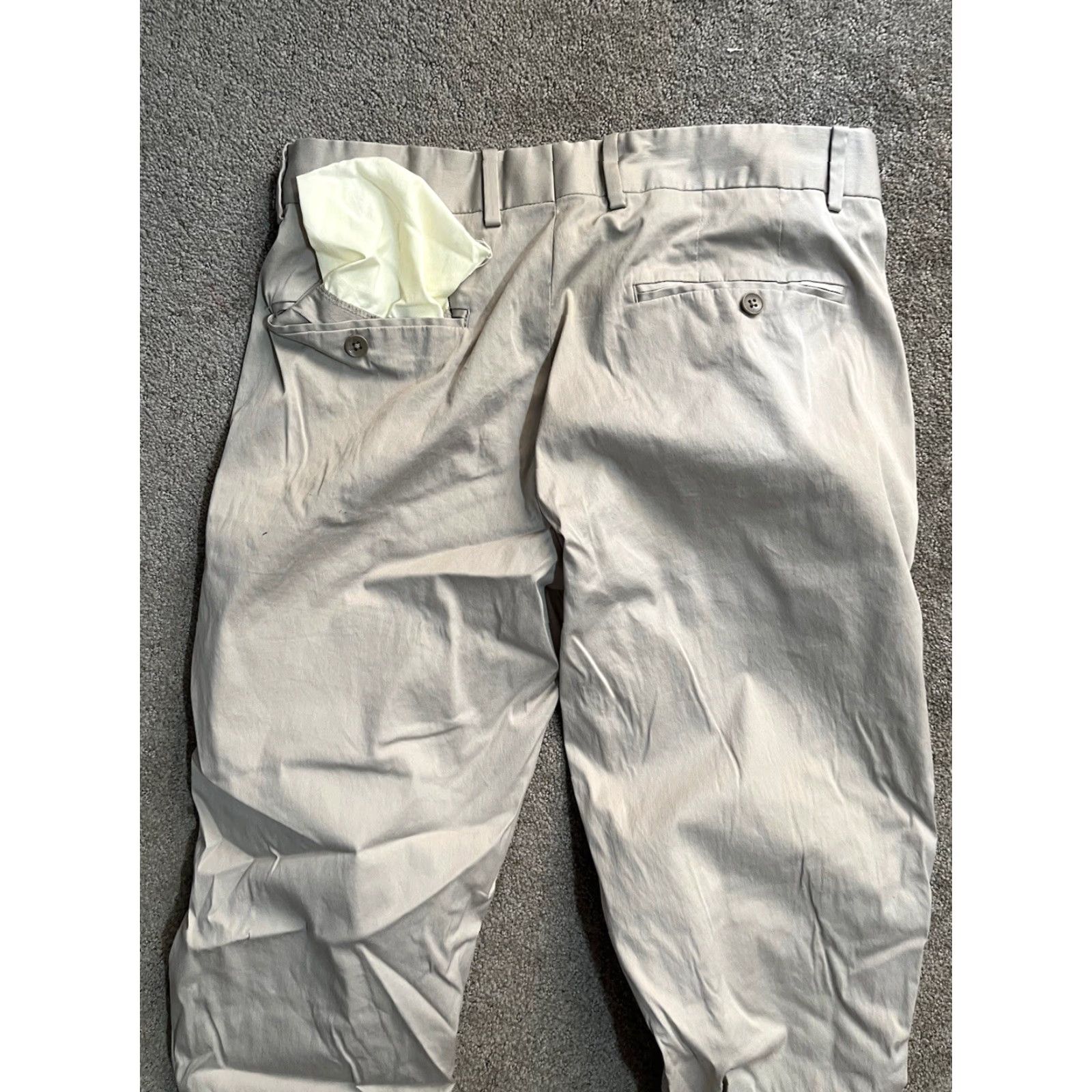 Theory Theory Mens Pants 32x28 Beige Flat Front Chino Lightweight Stretch Pocket Regular Fit Golf Casual Trousers Size US 32 / EU 48 - 4 Thumbnail