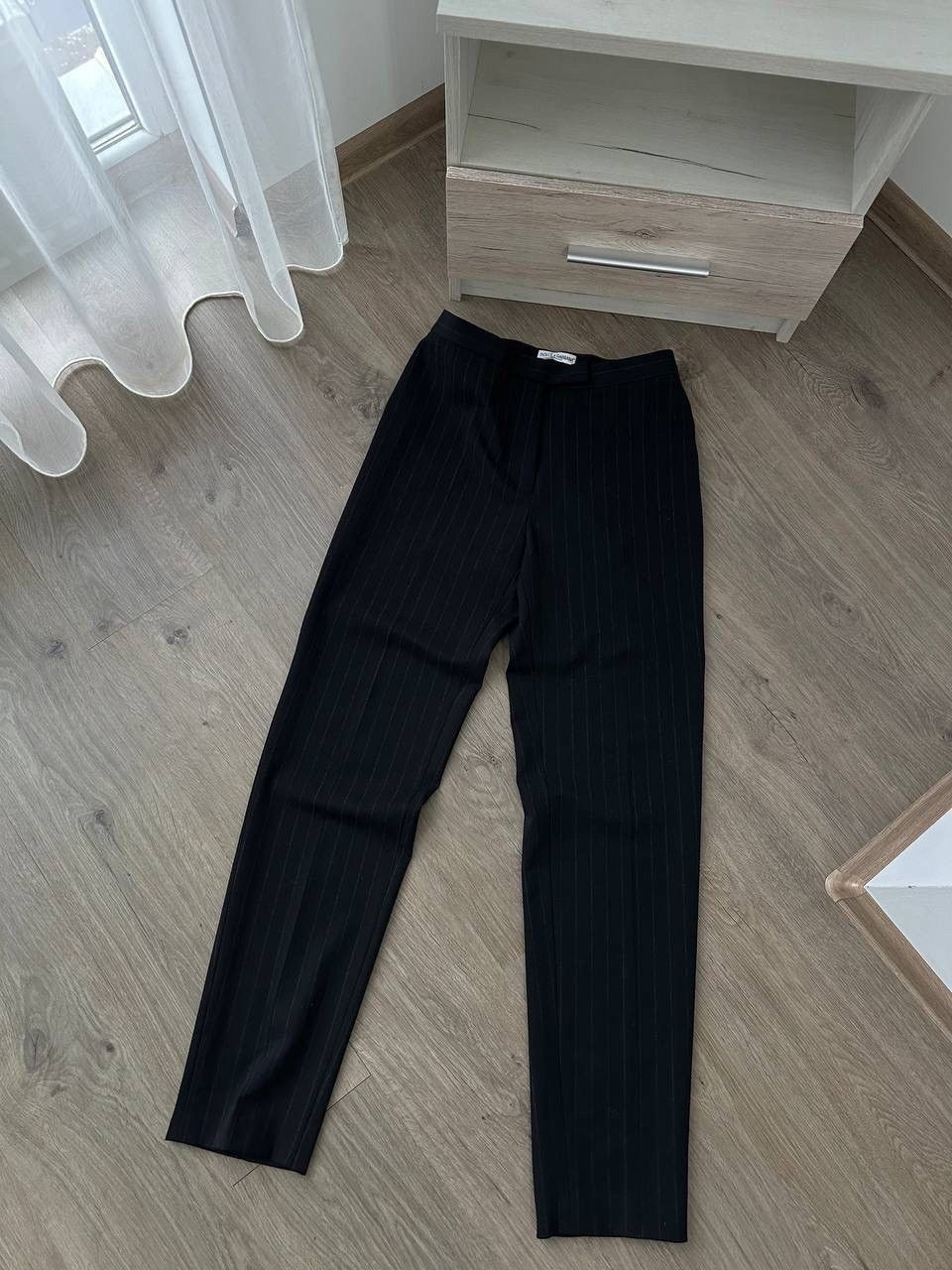 Dolce & Gabbana × Vintage Vintage Dolce&Gabbana Pinstripe Black Wool Women’s Pants Size 32" / US 10 / IT 46 - 15 Thumbnail