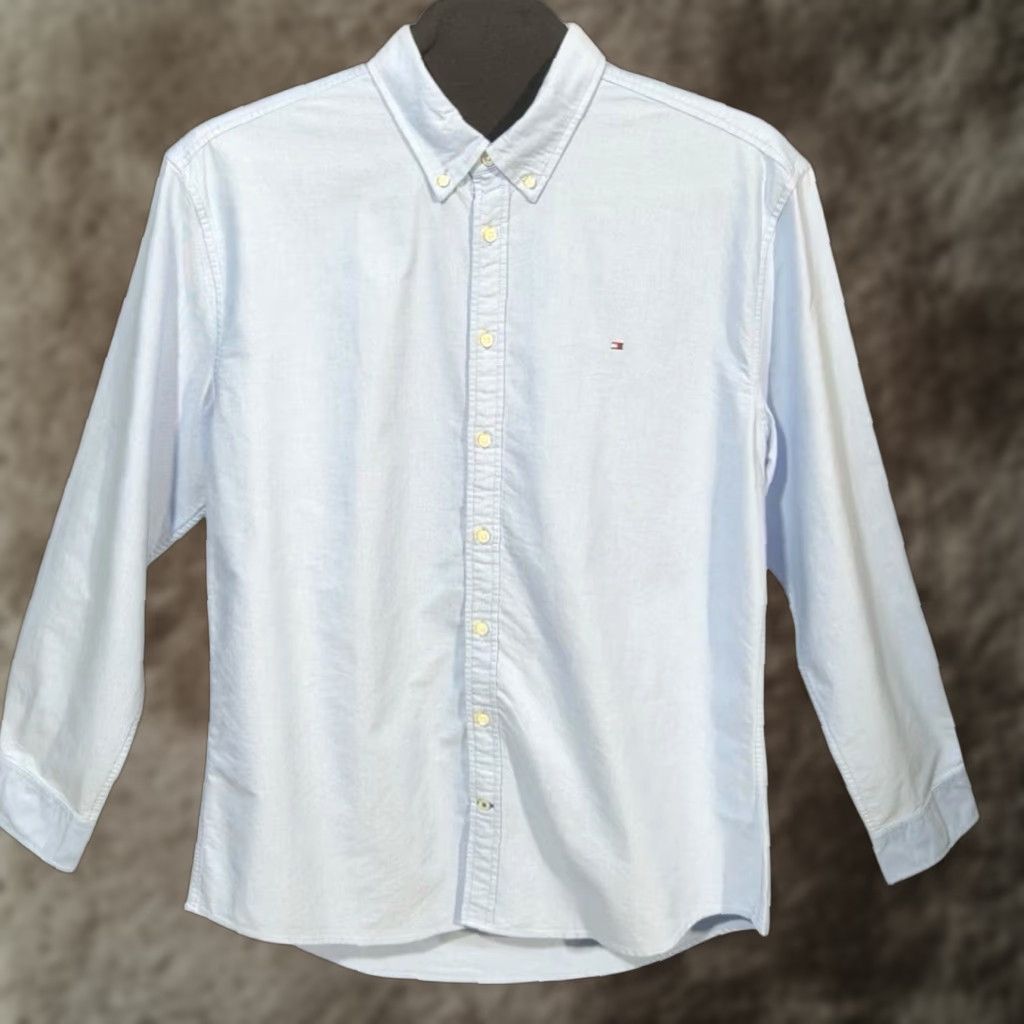 Tommy Hilfiger Tommy Hilfiger Men’s Long Sleeve Shirt XXL Blue Custom Fit Button-Down Collared Shirt Size US XXL / EU 58 / 5 - 1 Thumbnail