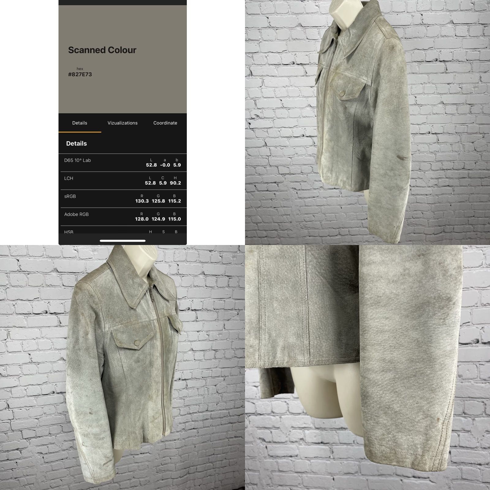 Express VINTAGE Express Gray Genuine Suede Satin Lined Zipped Jacket M Womens Size M / US 6-8 / IT 42-44 - 8 Thumbnail