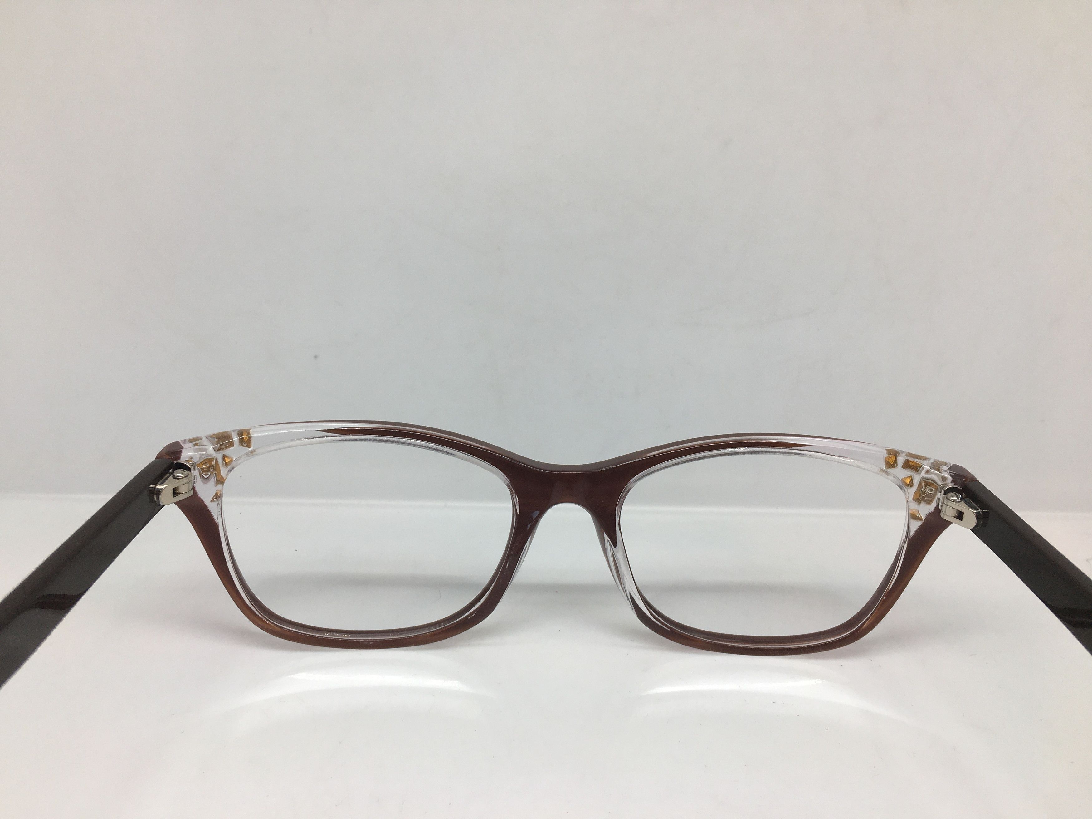 Betsey Johnson Betsey Johnson Clear Dark Red Cat Eye Eyeglasses Size ONE SIZE - 6 Thumbnail