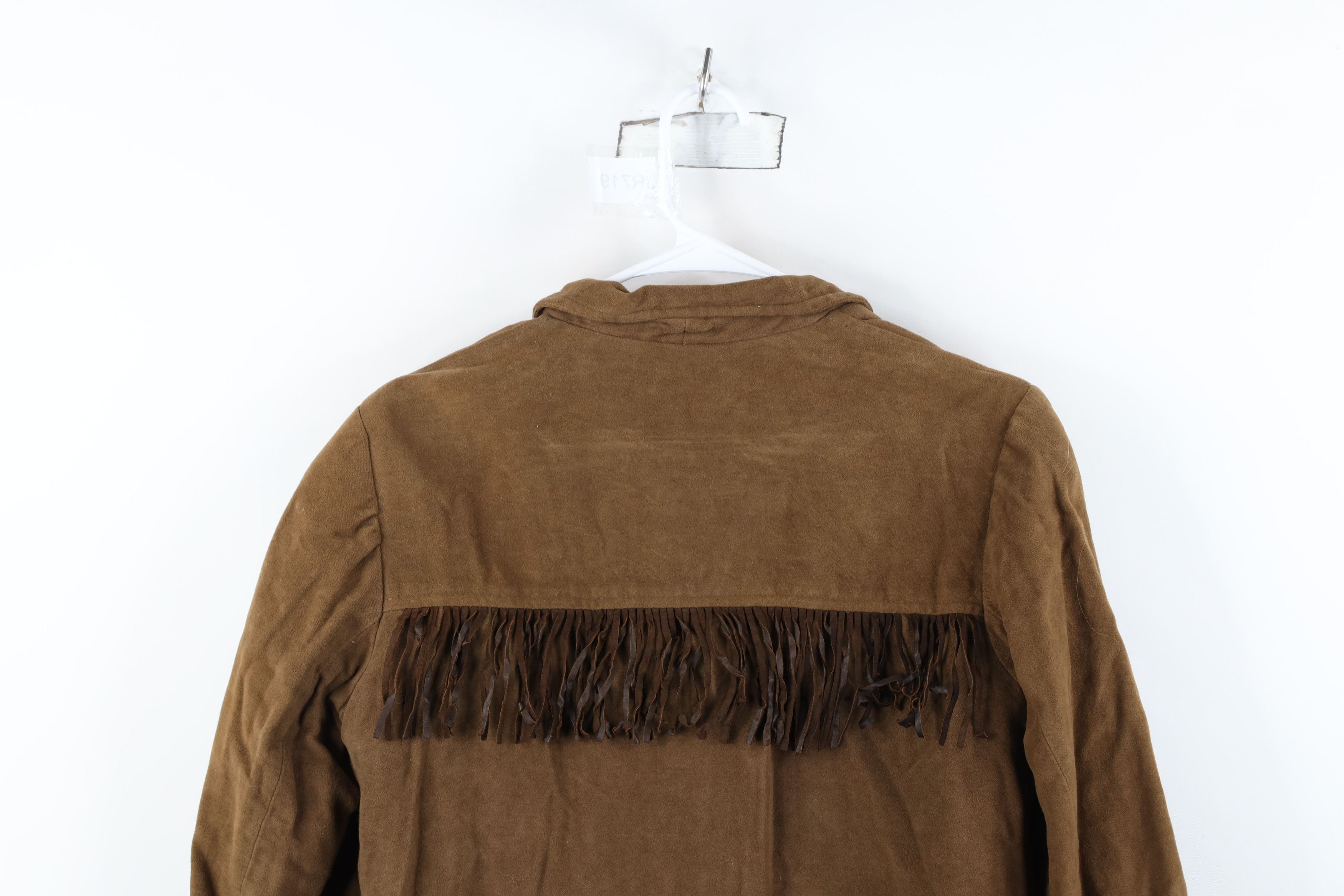 Vintage Vintage 60s 70s Western Fringed Button Jacket Brown USA Size XL / US 12-14 / IT 48-50 - 13 Thumbnail