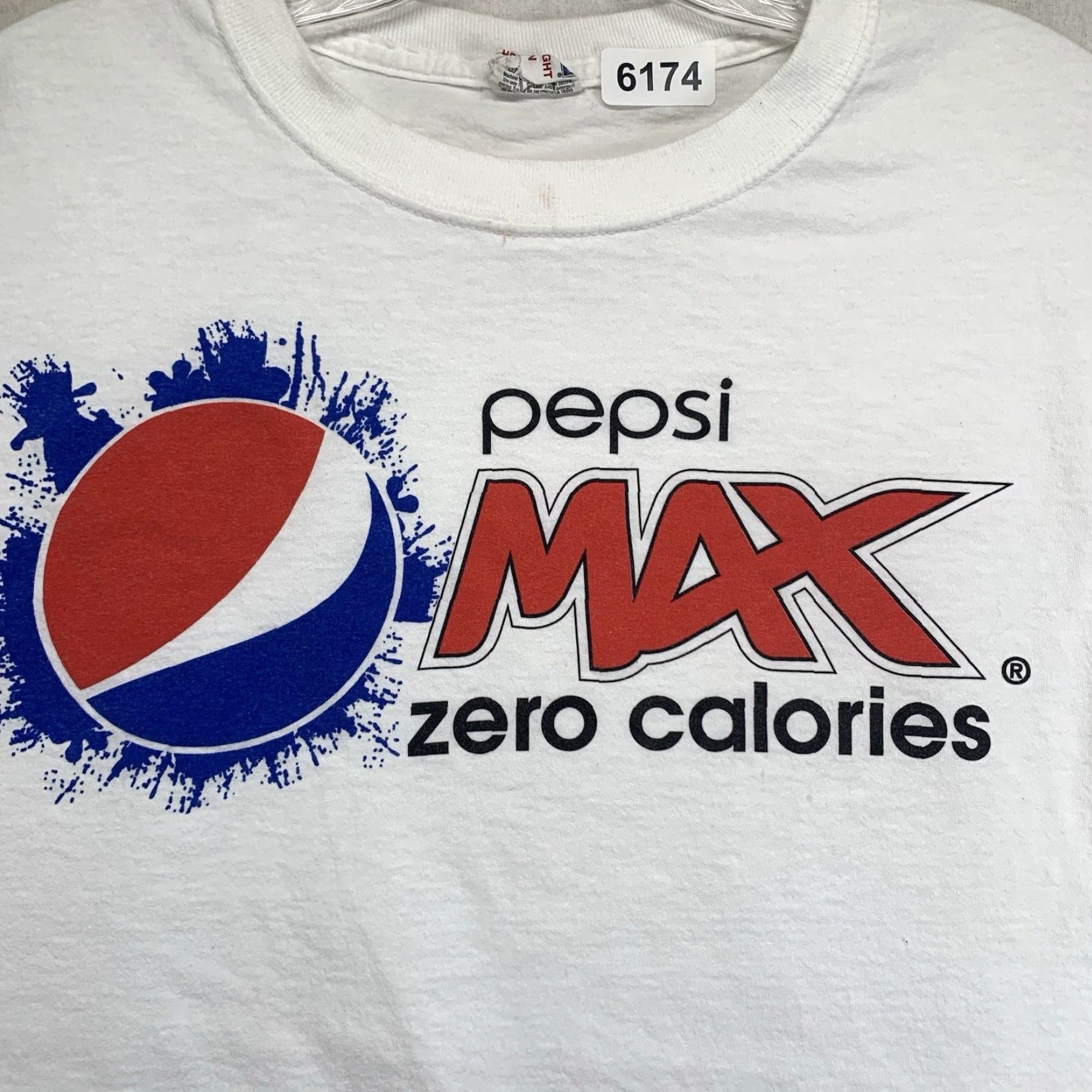 Jerzees VINTAGE JERZEES Pepsi Max T-Shirt Mens Large White Graphic Print Zero Calories 90s Cola Pop Size US L / EU 52-54 / 3 - 2 Thumbnail