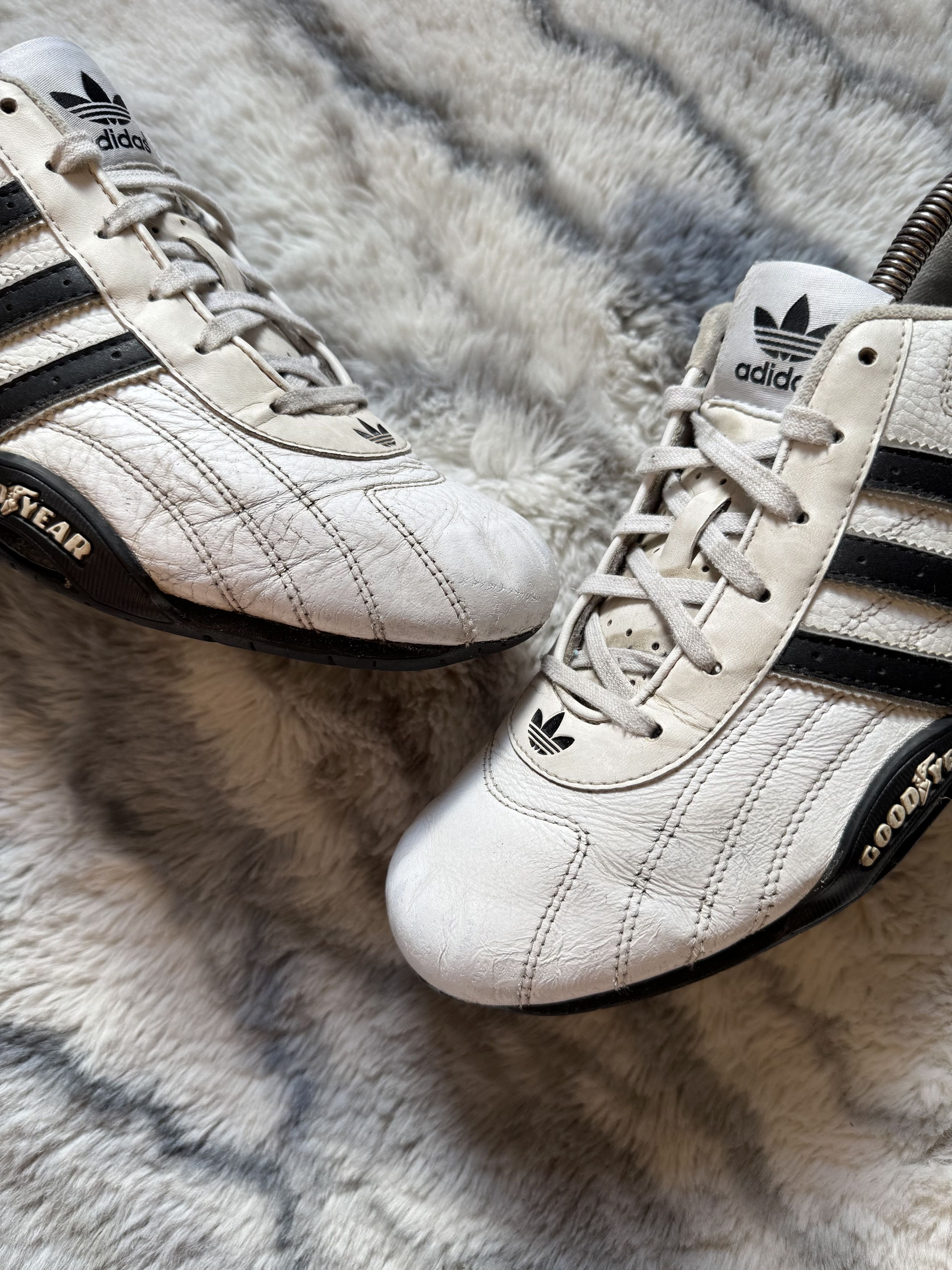 Adidas Vintage Adidas Goodyear White/Black Leather Sneakers Size US 9.5 / EU 42-43 - 3 Thumbnail
