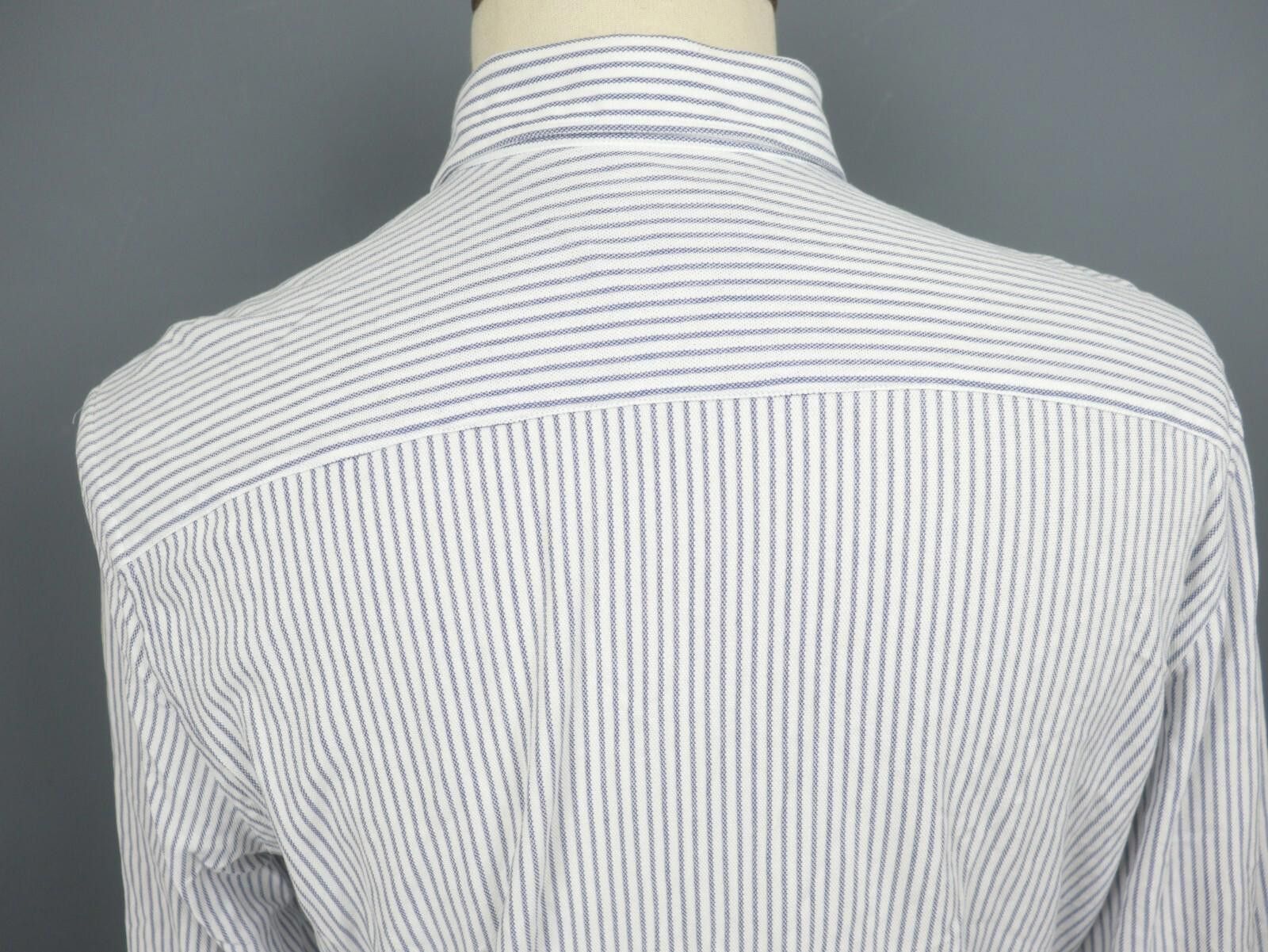 Designer Hackett London White Striped Button Down Shirt Size XL Size US XL / EU 56 / 4 - 11 Thumbnail