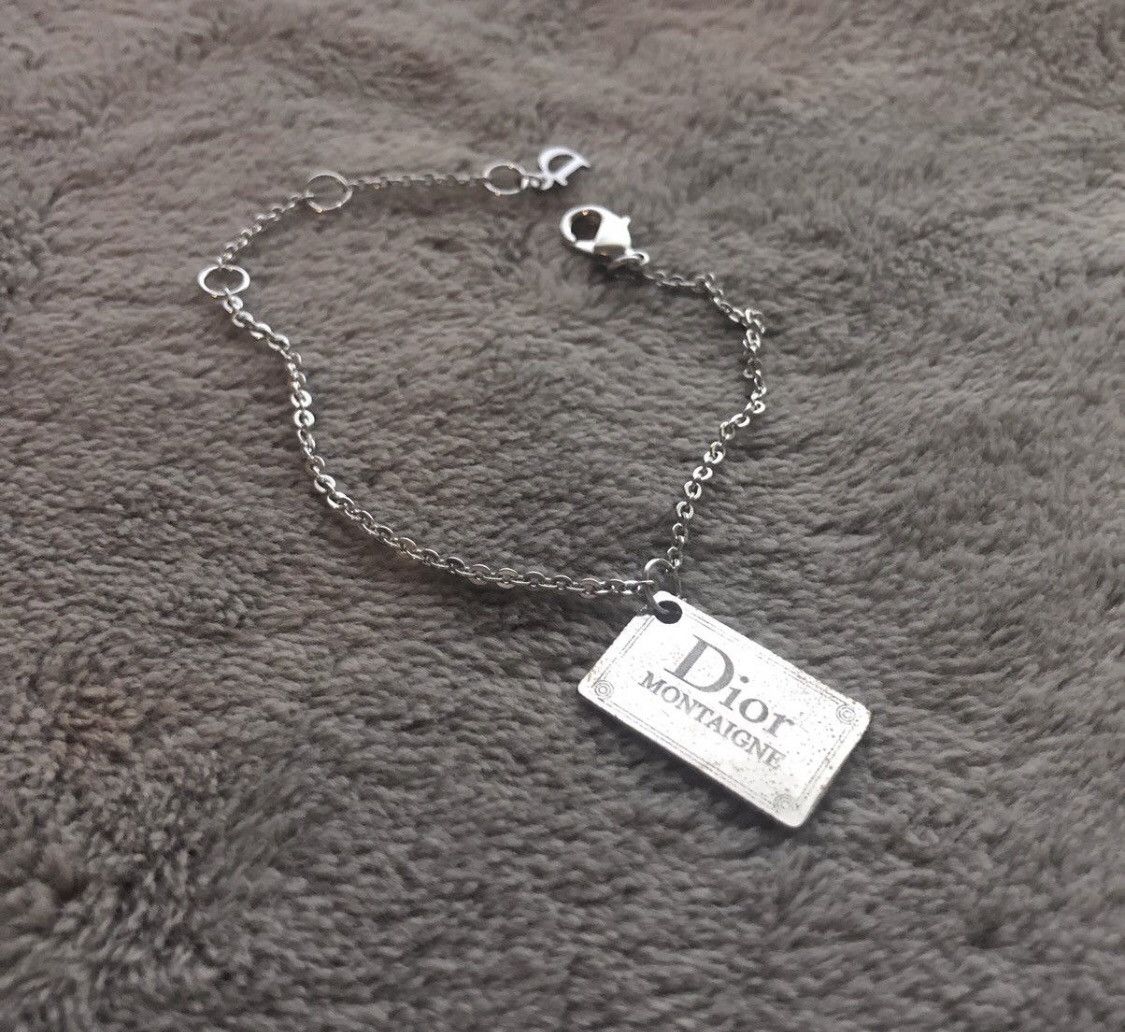 Dior Dior Spell Out Dog Tag Pendant Bracelet Size ONE SIZE - 1 Thumbnail