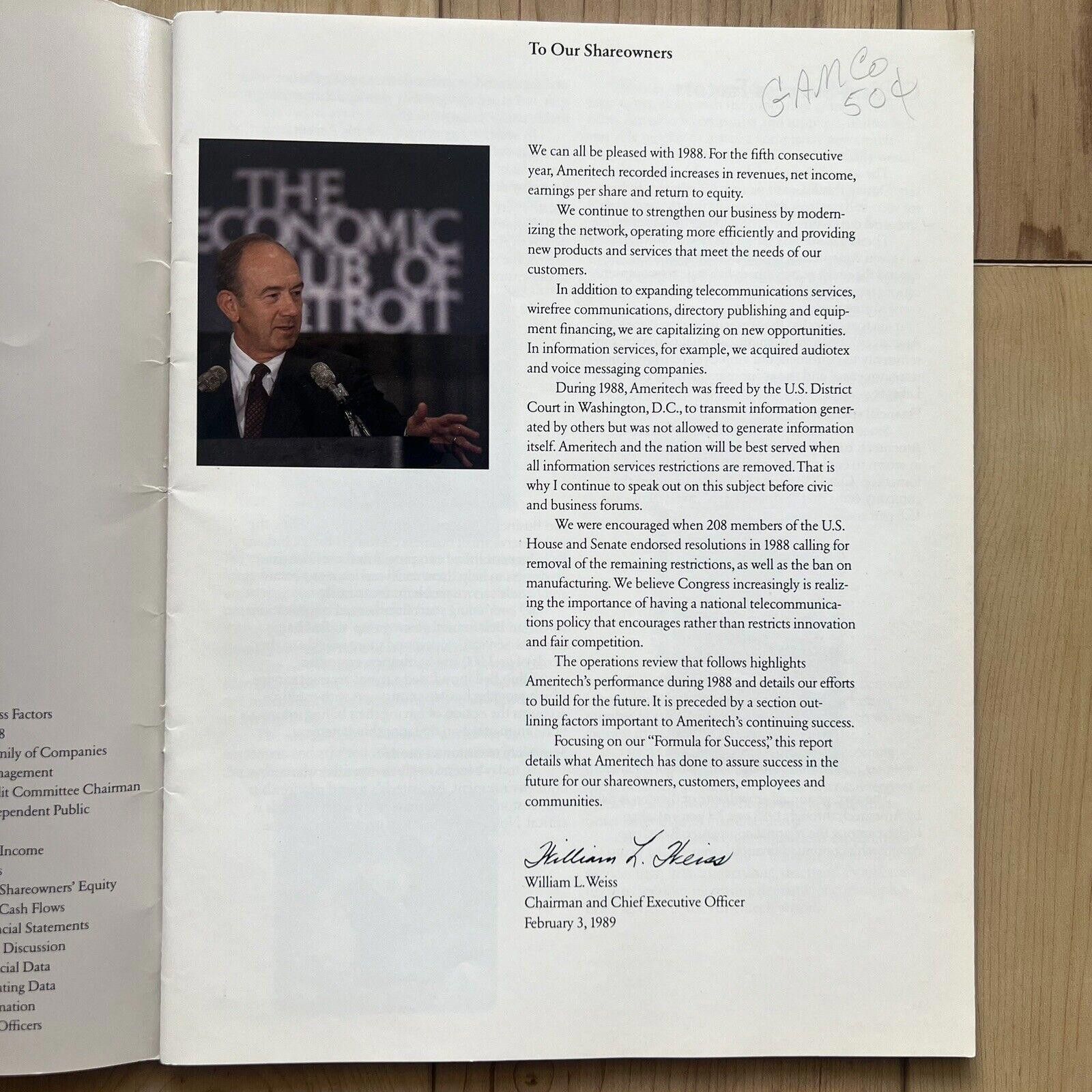 Microsoft VTG Ameritech Annual Report 1988 VTG Computer Business RARE Size ONE SIZE - 5 Thumbnail