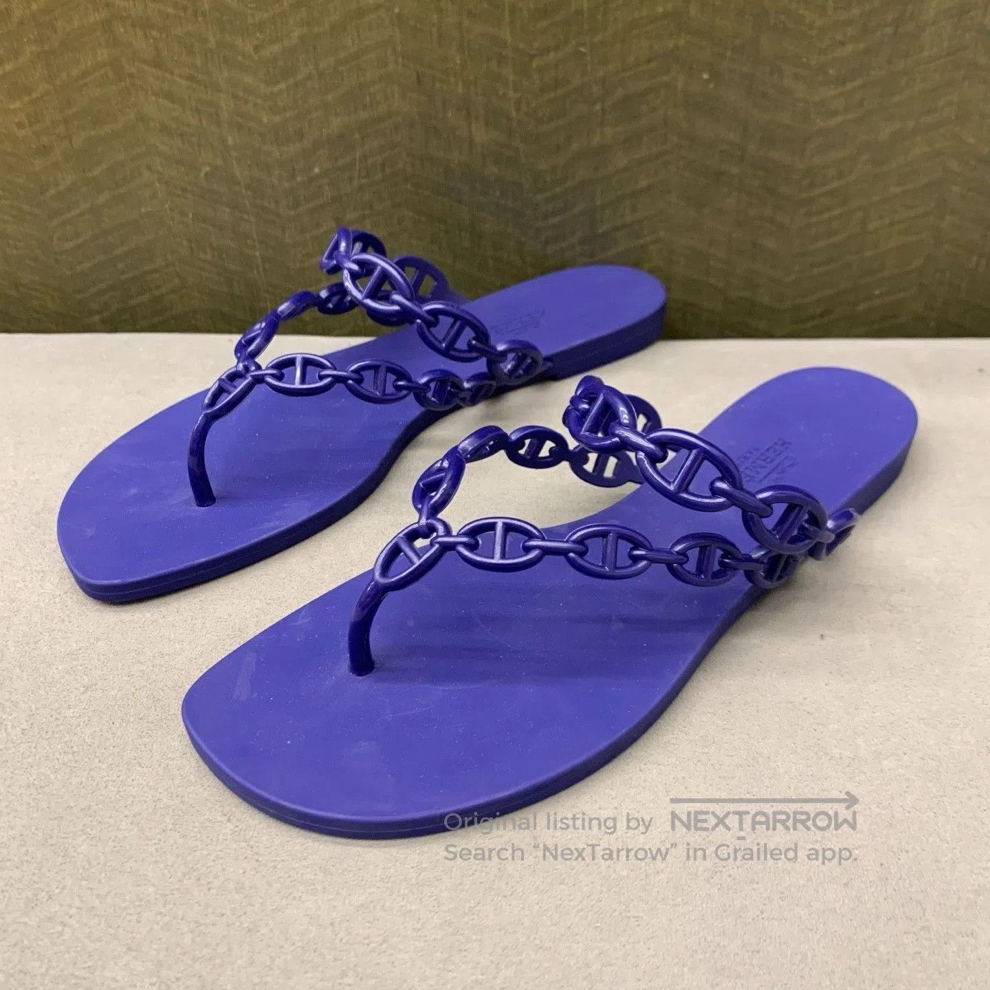 Hermes Hermes Blue Pig Nose Sandal. Size US 7 / IT 37 - 2 Thumbnail