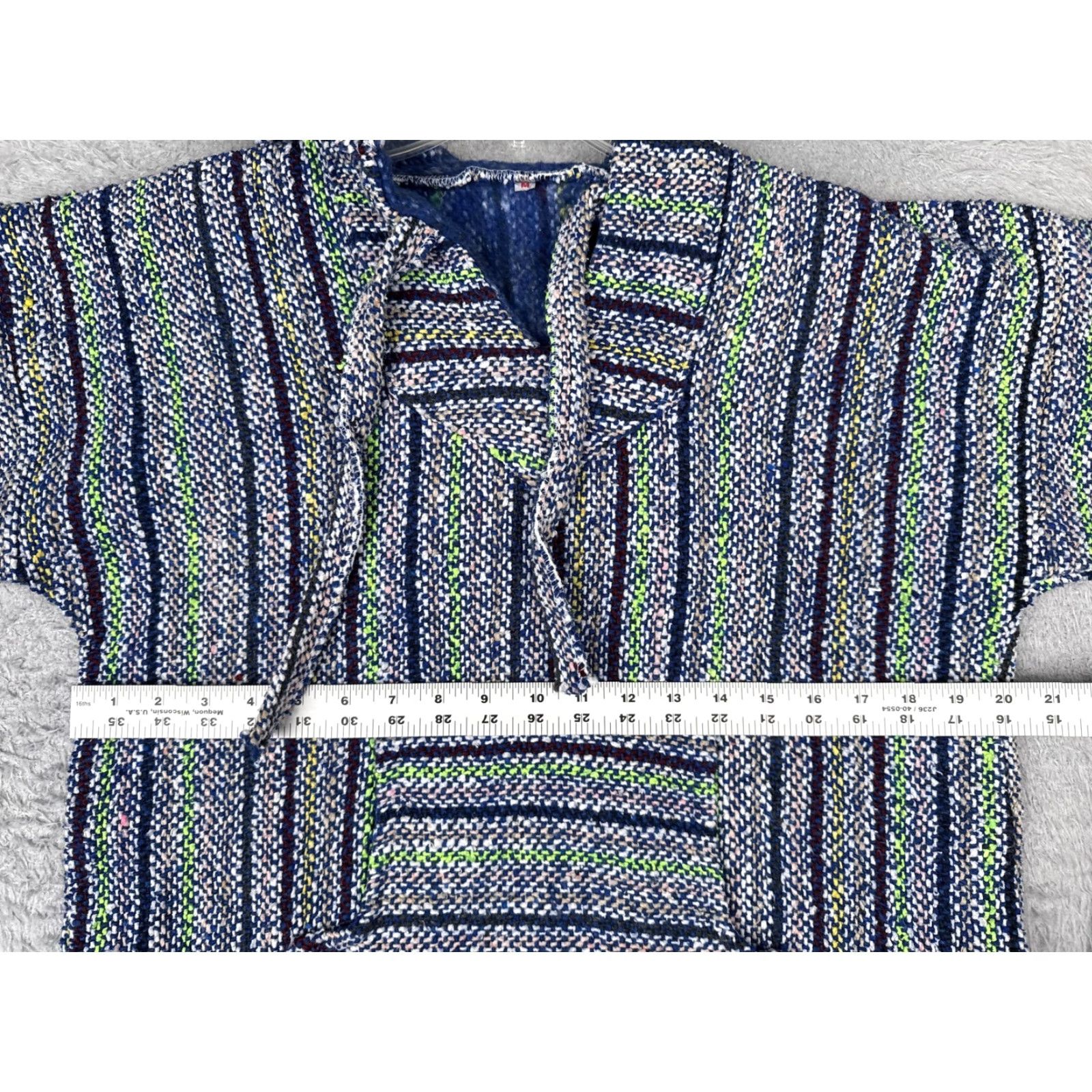 KangaROOS Baja Hoodie Mens Medium Blue Multicolor Striped Heavyweight Kangaroo Pocket Size US M / EU 48-50 / 2 - 7 Thumbnail