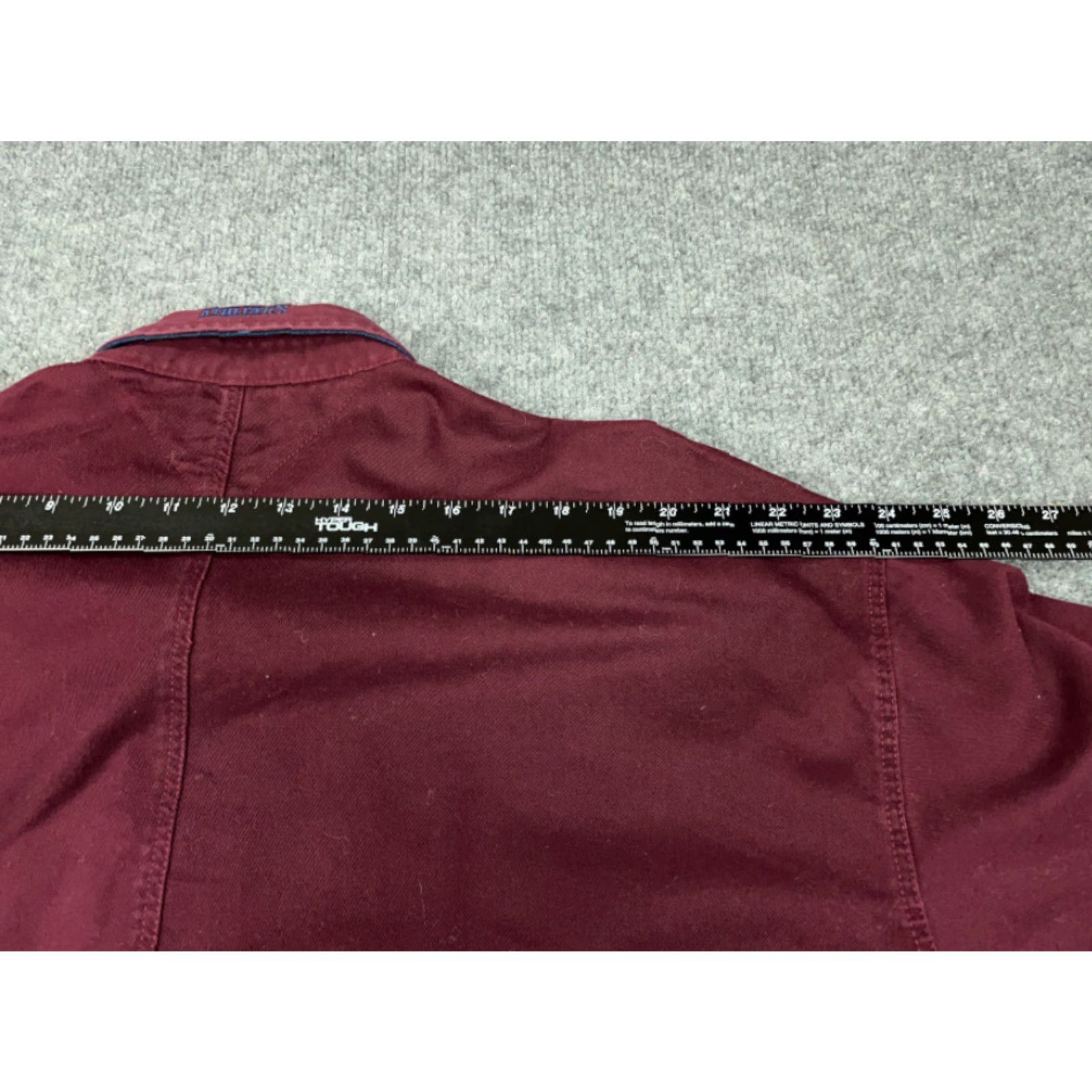 Tommy Hilfiger VINTAGE Tommy Hilfiger Athletics Shirt Striped 1/2-Button Dark Red Blue Heavyweight Cotton Adult XL Men Casual Workwear 90s Crest Pocket Button-Front Size US XL / EU 56 / 4 - 4 Thumbnail