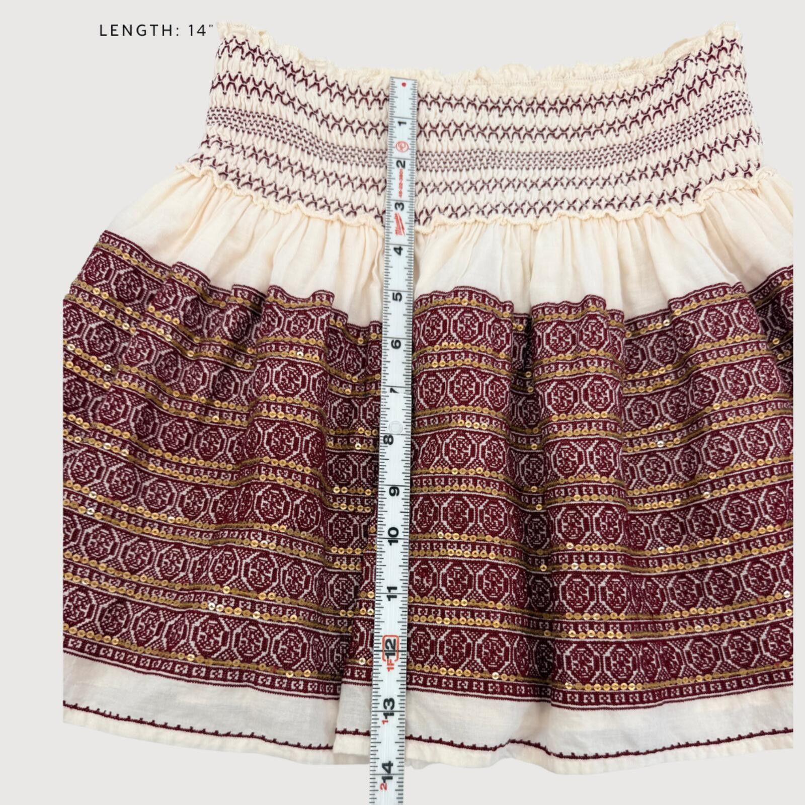 Other LoveShackFancy Embroidered Boho Mini Skirt Cream 0 Size 25" / US 0 / IT 36 - 6 Thumbnail