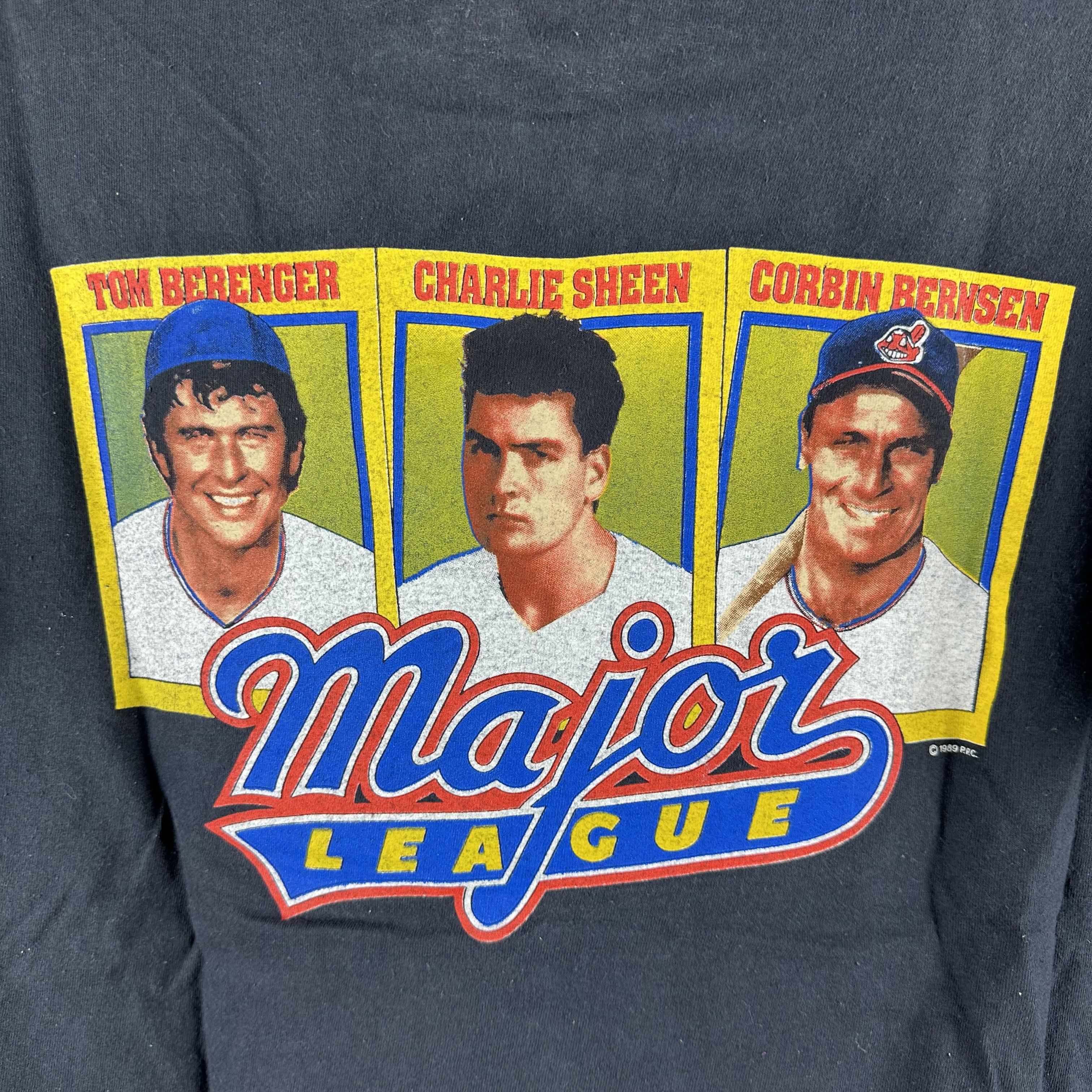 Vintage Vintage 1989 Major League Charlie Sheen Movie Promo T-Shirt Size US L / EU 52-54 / 3 - 4 Thumbnail