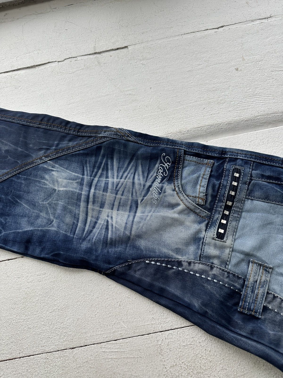 Japanese Brand 🚨Japanese Cosmo Lupo Baggy Distressed Opium Punk Jeans Owens Size US 34 / EU 50 - 8 Thumbnail