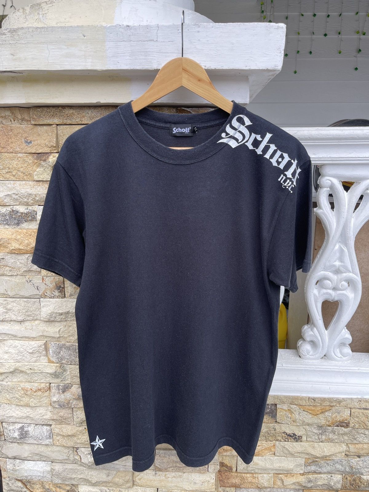 Japanese Brand × Schott × Vintage Last Drop🔥SCHOTT Japan Inc Inspired CHROME HEARTS Logo Tee Size US L / EU 52-54 / 3 - 4 Thumbnail