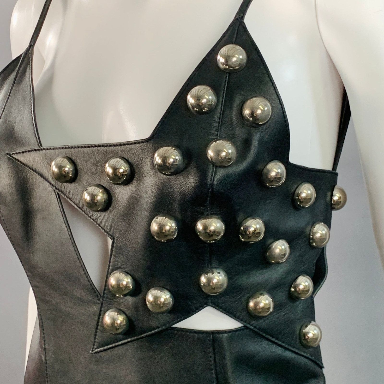 Area AREA Size S Black Silver Studded Bobble Stars Mini Dress Size XS / US 0-2 / IT 36-38 - 2 Thumbnail