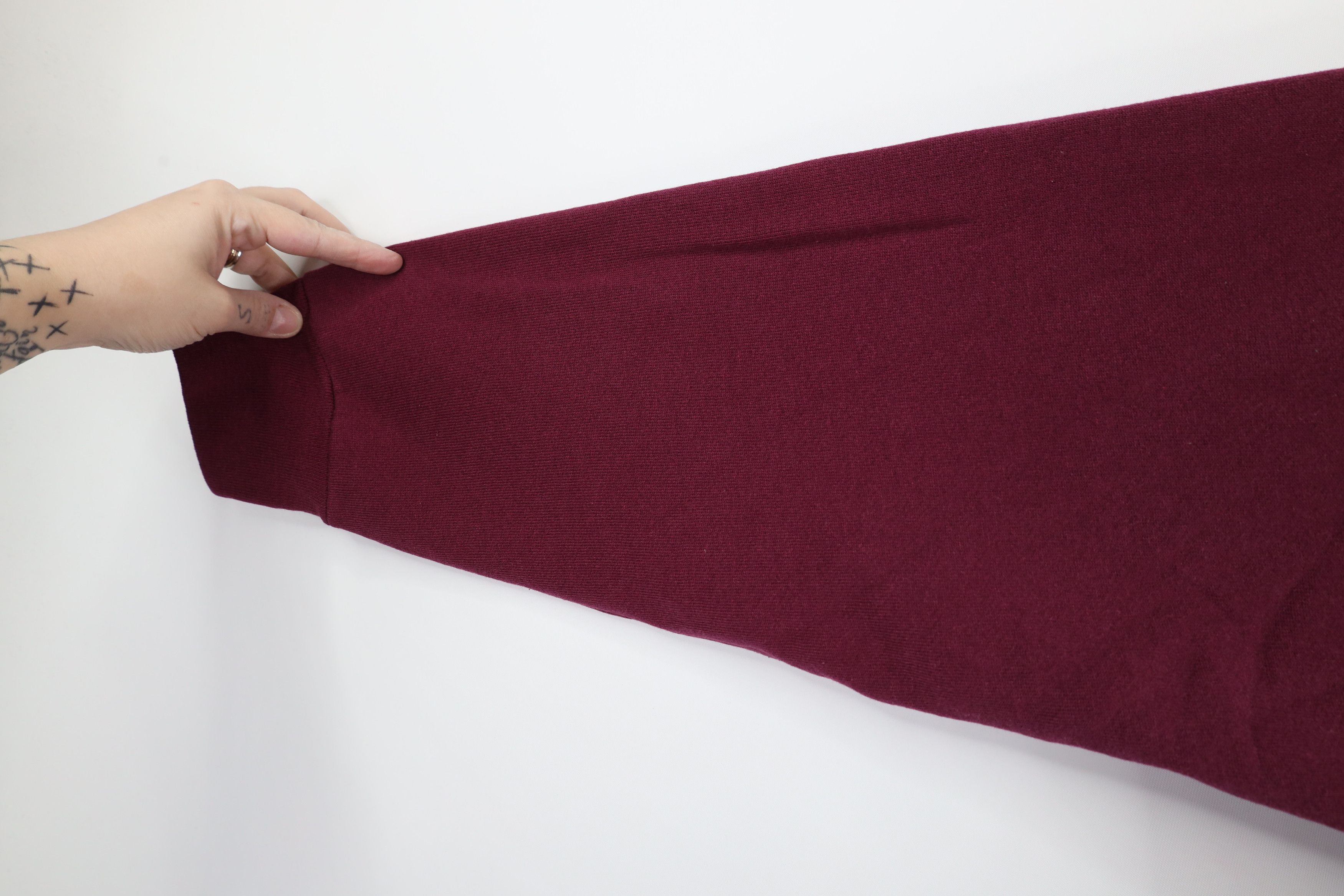 Vintage Vintage 90s Streetwear Blank Crewneck Sweatshirt Maroon USA Size XL / US 12-14 / IT 48-50 - 6 Thumbnail