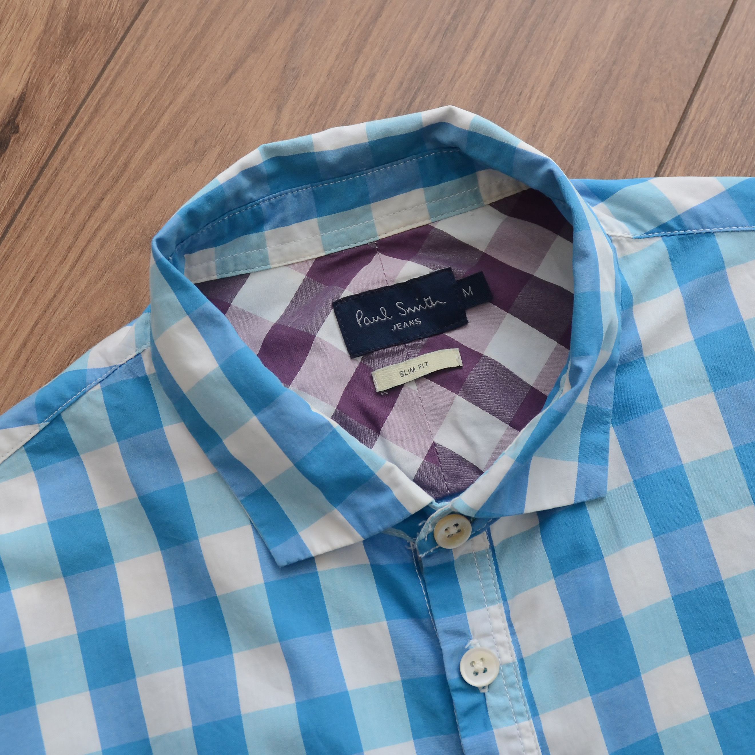 Paul Smith Paul Smith Jeans Men's Cornflower Blue Check Shirt Size M Size US M / EU 48-50 / 2 - 9 Thumbnail