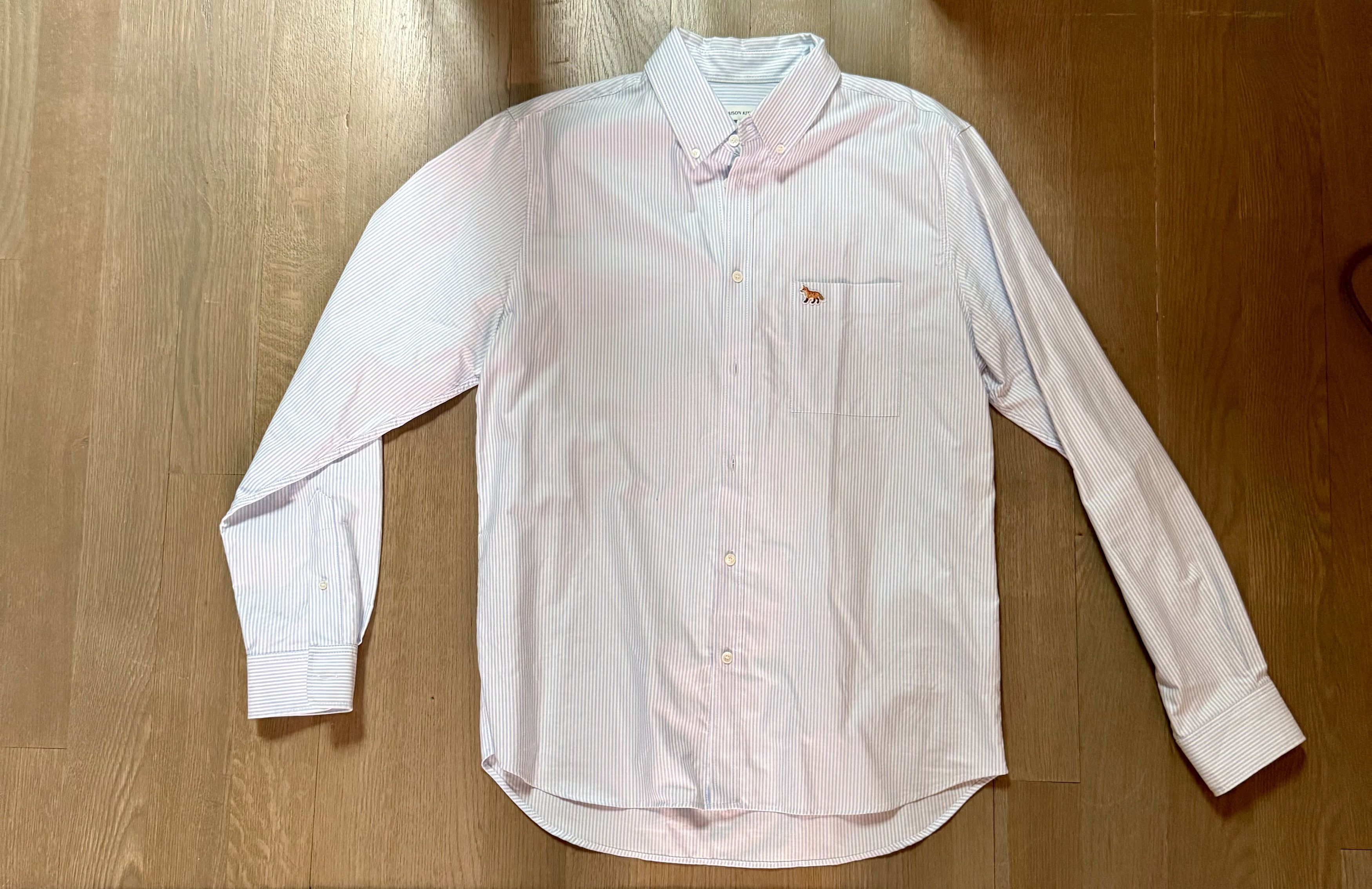 Maison Kitsune Maison Kitsuné striped oxford button down shirt (L / 42) Size US L / EU 52-54 / 3 - 1 Thumbnail