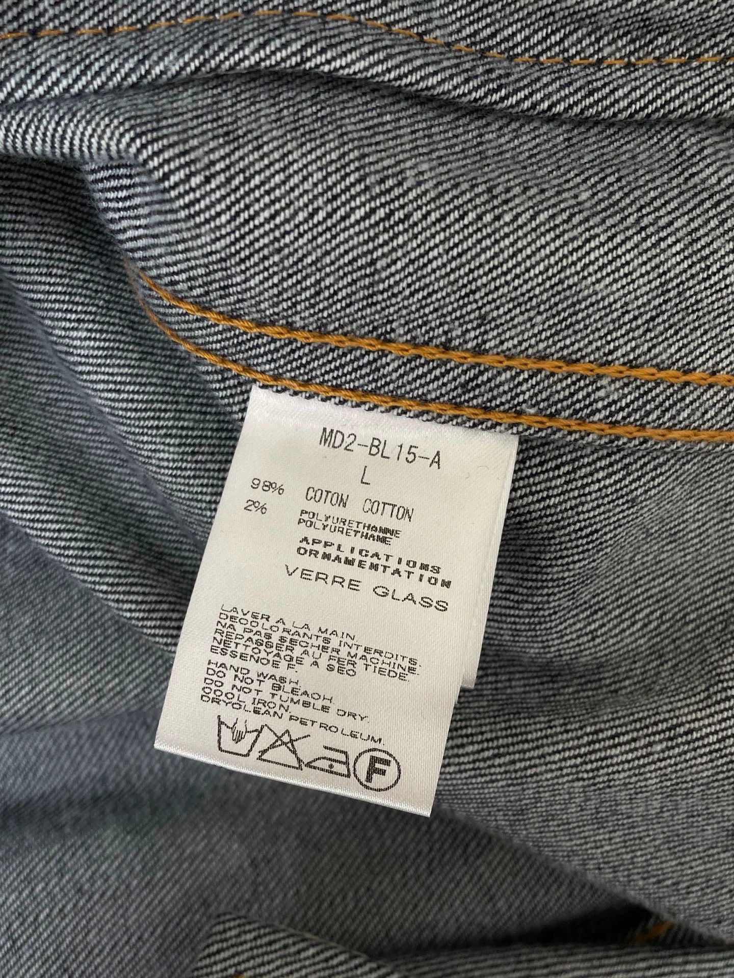Mastermind World Mastermind Skull Crystal Sleeve Vintage Wash Denim L Size US L / EU 52-54 / 3 - 3 Thumbnail
