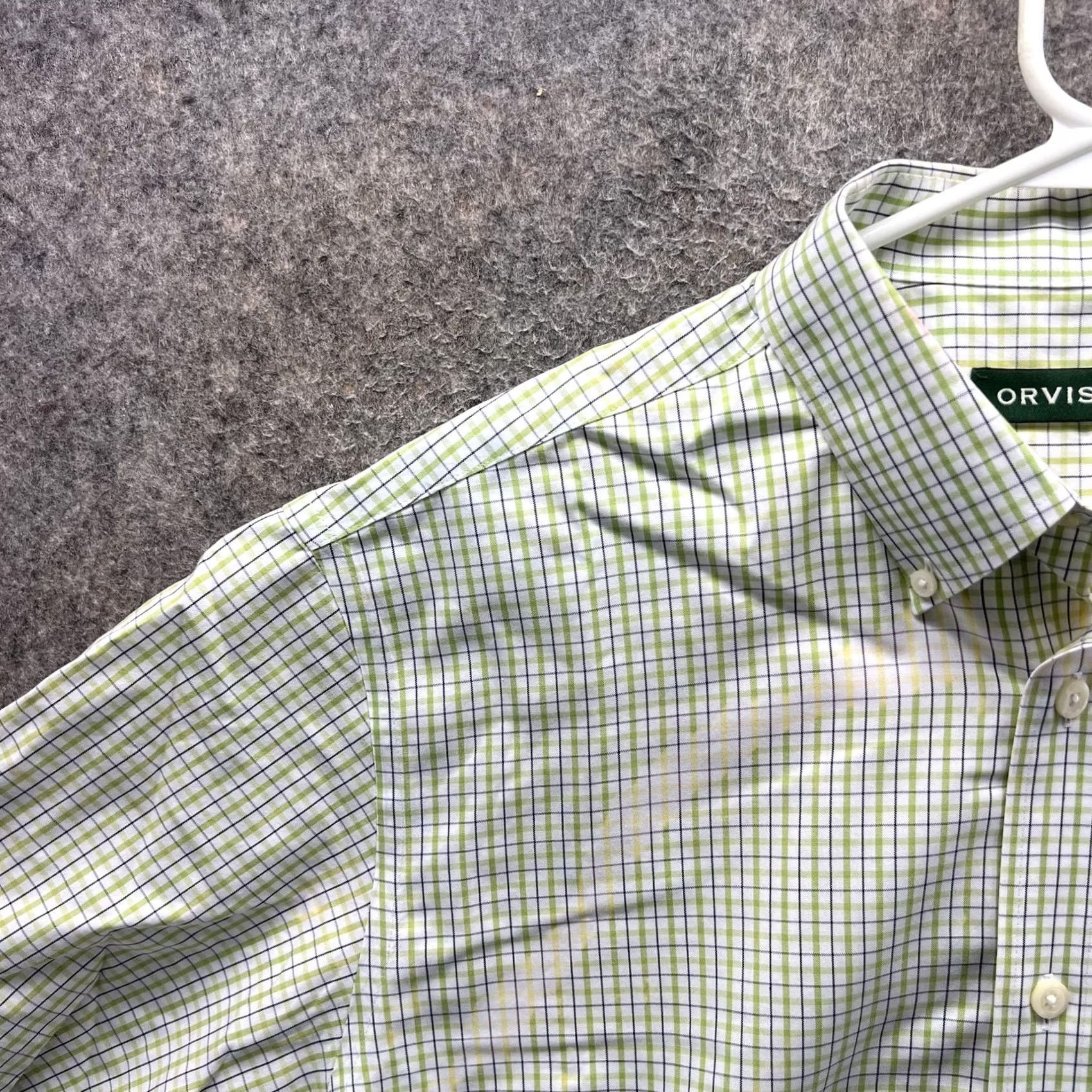 Orvis Orvis Shirt Mens Large Green Check Short Sleeve Button Front Casual Woven Size US L / EU 52-54 / 3 - 3 Thumbnail