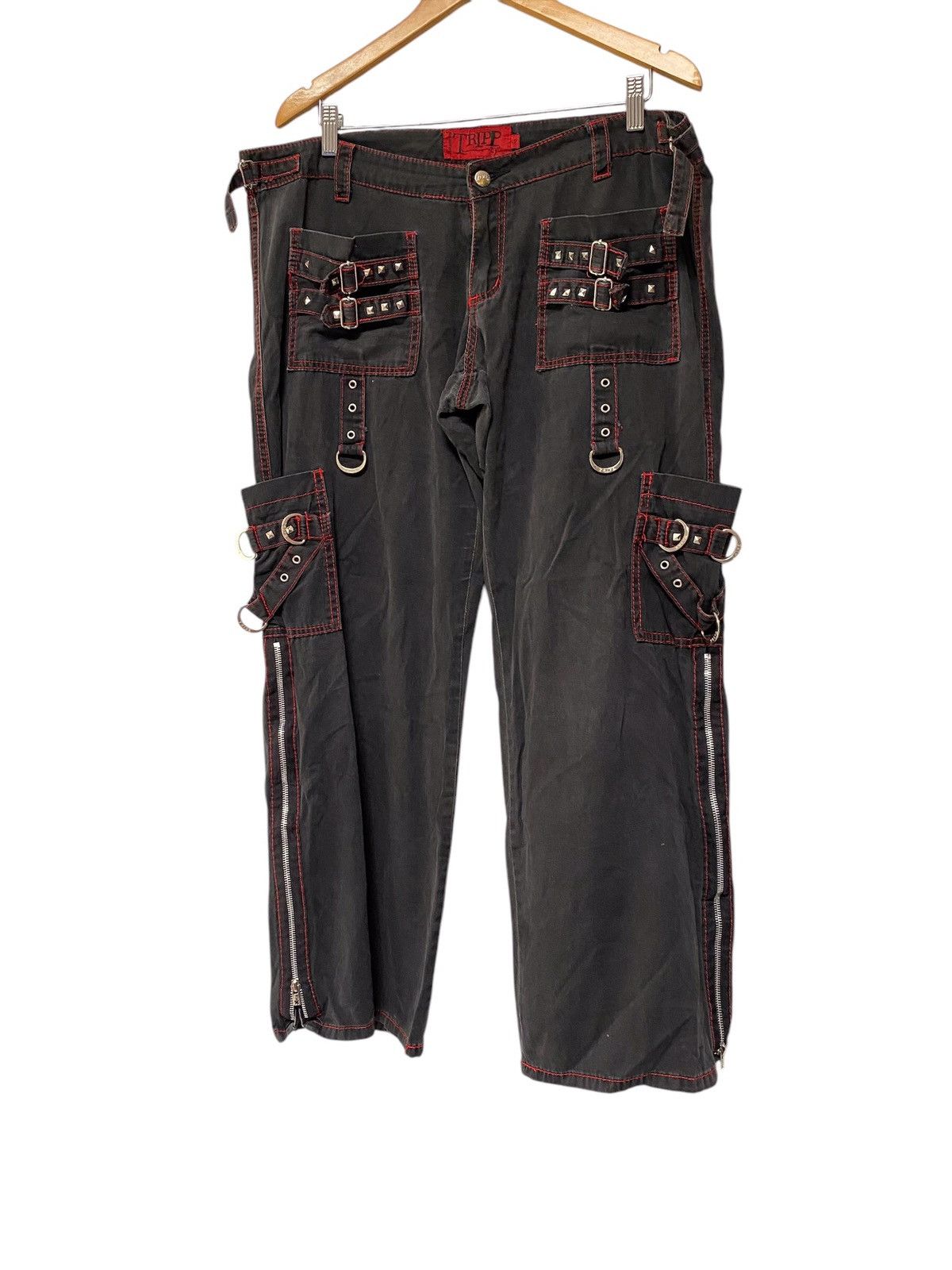 If Six Was Nine × Japanese Brand × Le Grande Bleu (L.G.B.) Tripp Nyc bondage zipper pants y2k band boy style Size US 39 - 2 Thumbnail