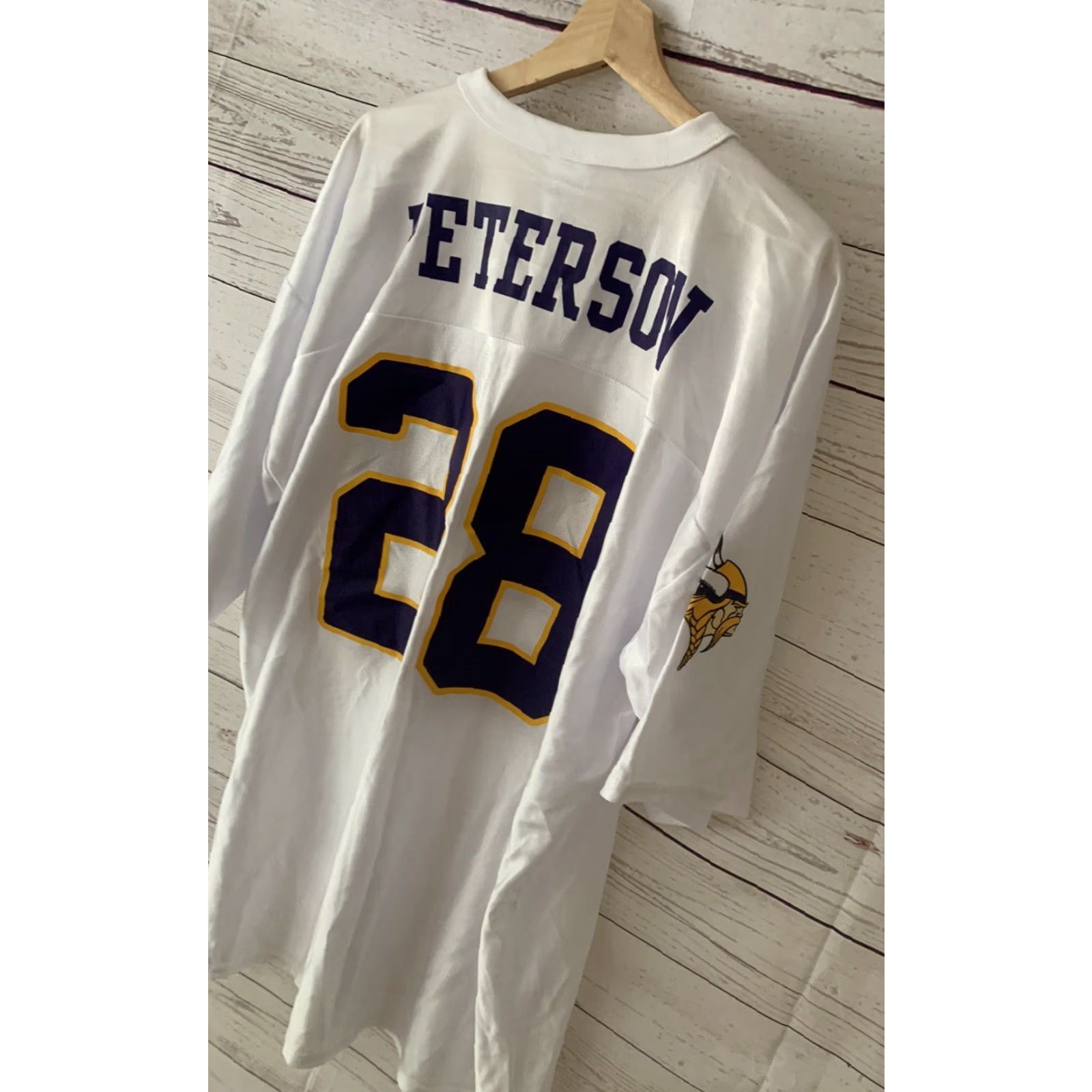 NFL NFL Team Apparel Minnesota Vikings #28 Adrian Peterson White Jersey Men's Size M Size US M / EU 48-50 / 2 - 6 Thumbnail