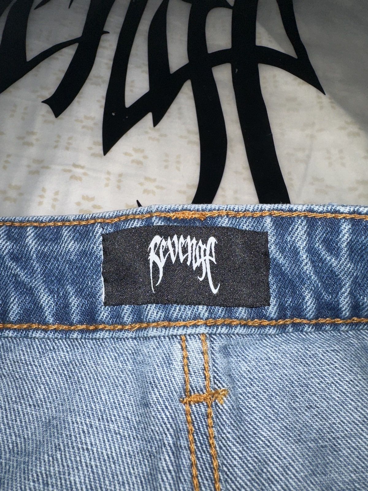 Revenge Revenge Thorn Denim Shorts Size US 34 / EU 50 - 9 Thumbnail