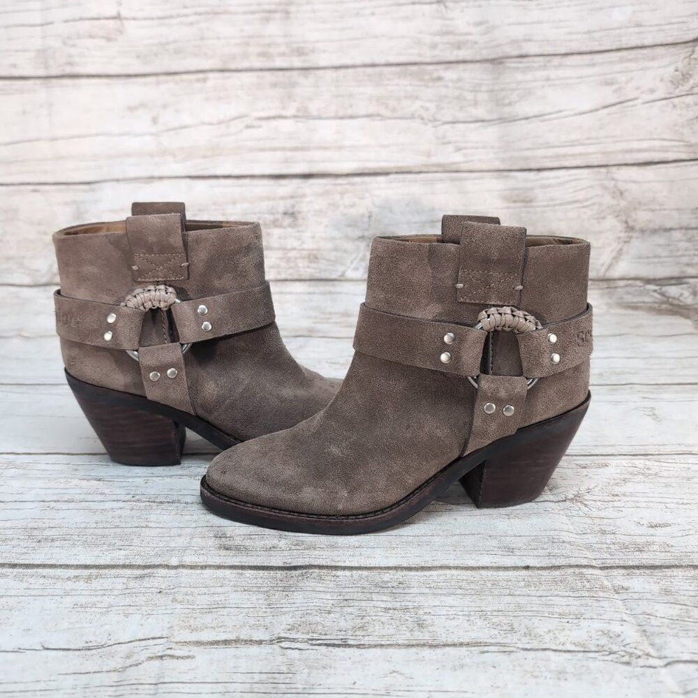 See by Chloe SEE BY CHLOE Eddie Harness Suede Booties Taupe Tan Size 37 Size US 7 / IT 37 - 6 Thumbnail