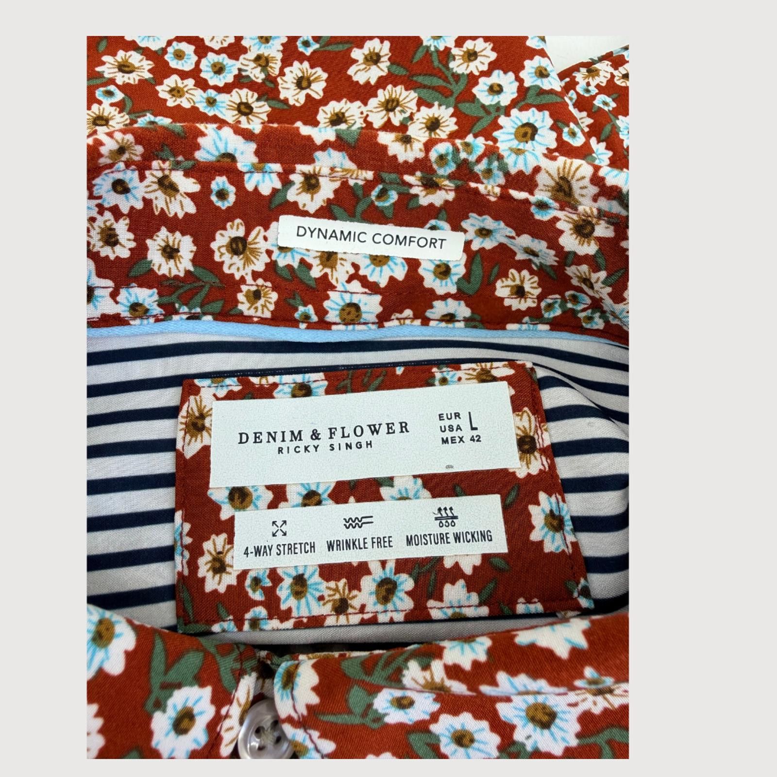 Denim & Flower Denim & Flower Floral Button Shirt Burgundy L Size US L / EU 52-54 / 3 - 4 Thumbnail