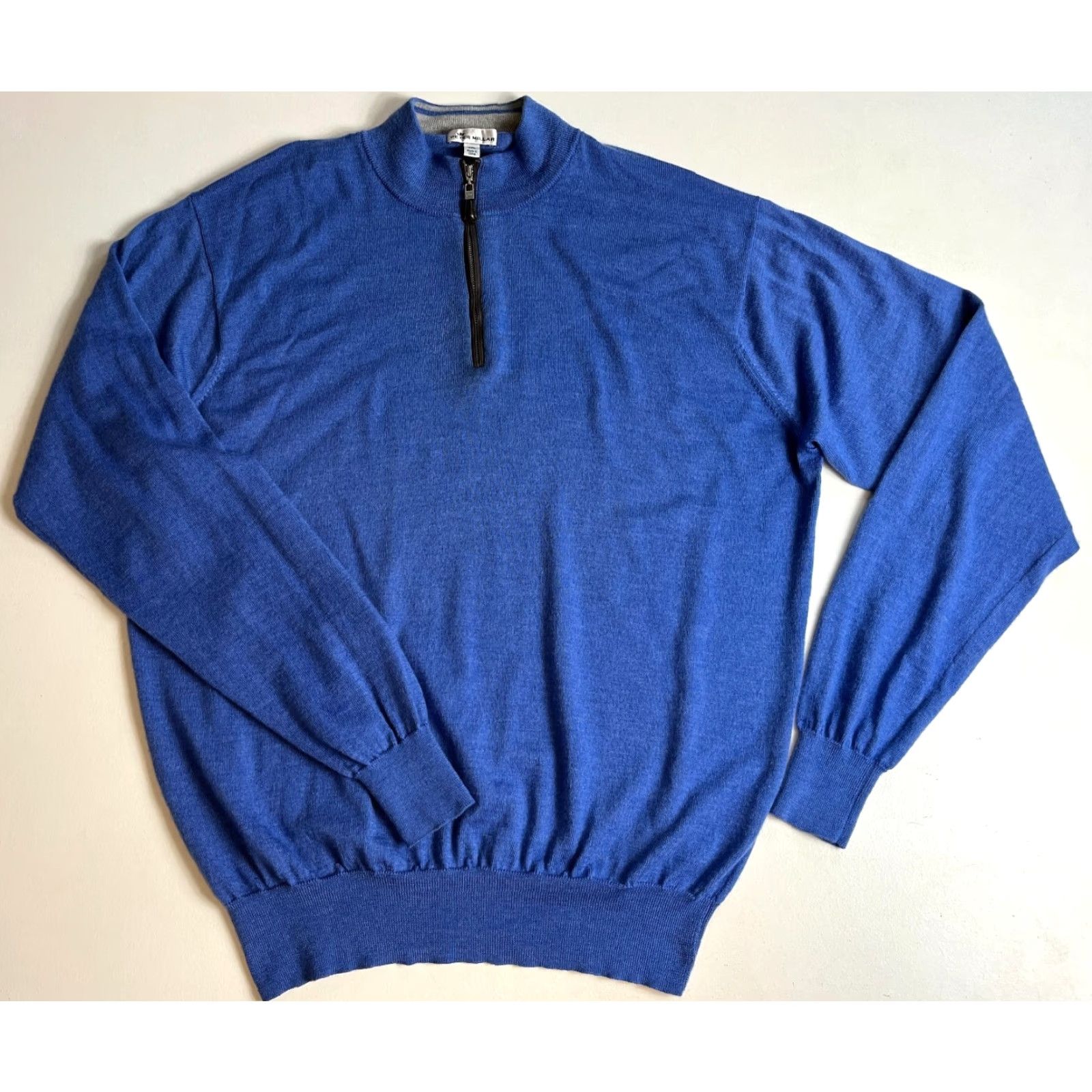 Peter Millar Peter Millar Nappa Trimmed 1/4 Zip Sweater Merino Wool Silk Blue 2XL Mens Size US XXL / EU 58 / 5 - 4 Thumbnail