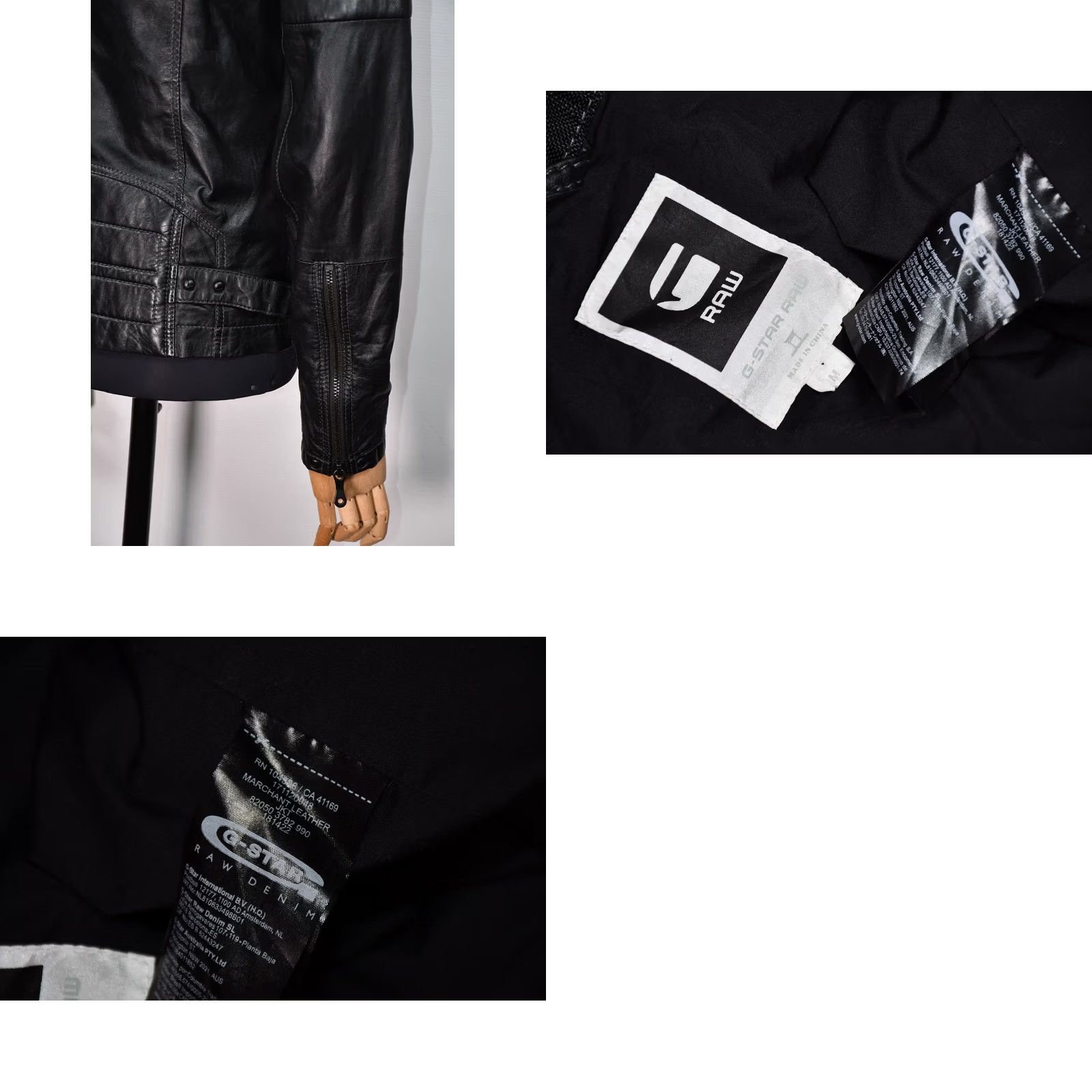 G-Star G-Star RAW Marchant JKT Biker Leather Mens Jacket M Black Static 1-0 Size US M / EU 48-50 / 2 - 9 Thumbnail
