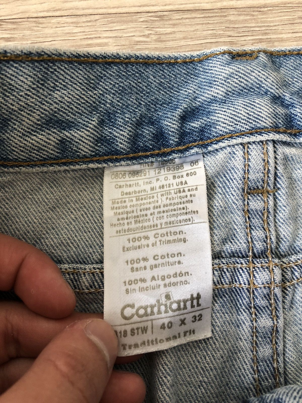 Carhartt × Vintage Vintage Carhartt Light Wash Denim Work Jeans Size US 40 / EU 56 - 9 Thumbnail