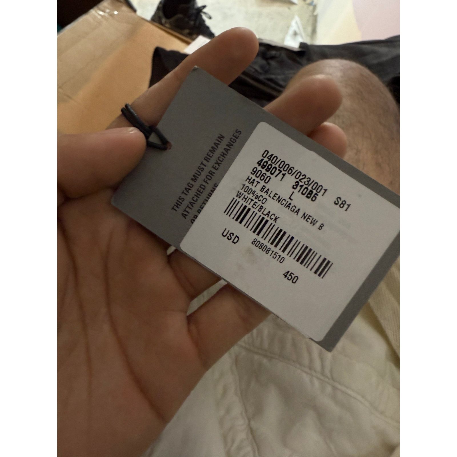 Balenciaga Balenciaga White Black Cap Used OS Size ONE SIZE - 4 Thumbnail