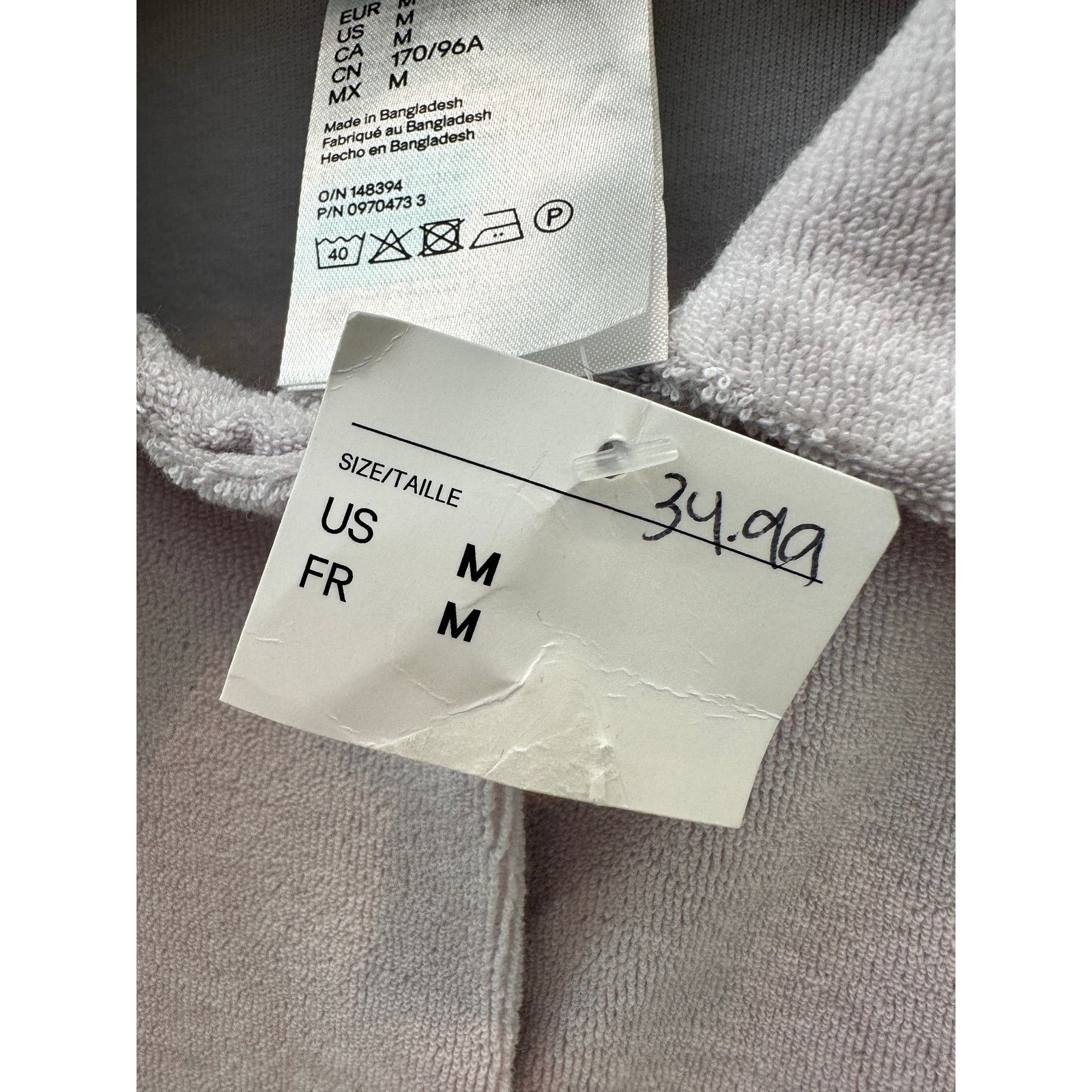 H&M H&M | Light Purple Terry Button Front Short Sleeve Shirt Size M / US 6-8 / IT 42-44 - 7 Thumbnail