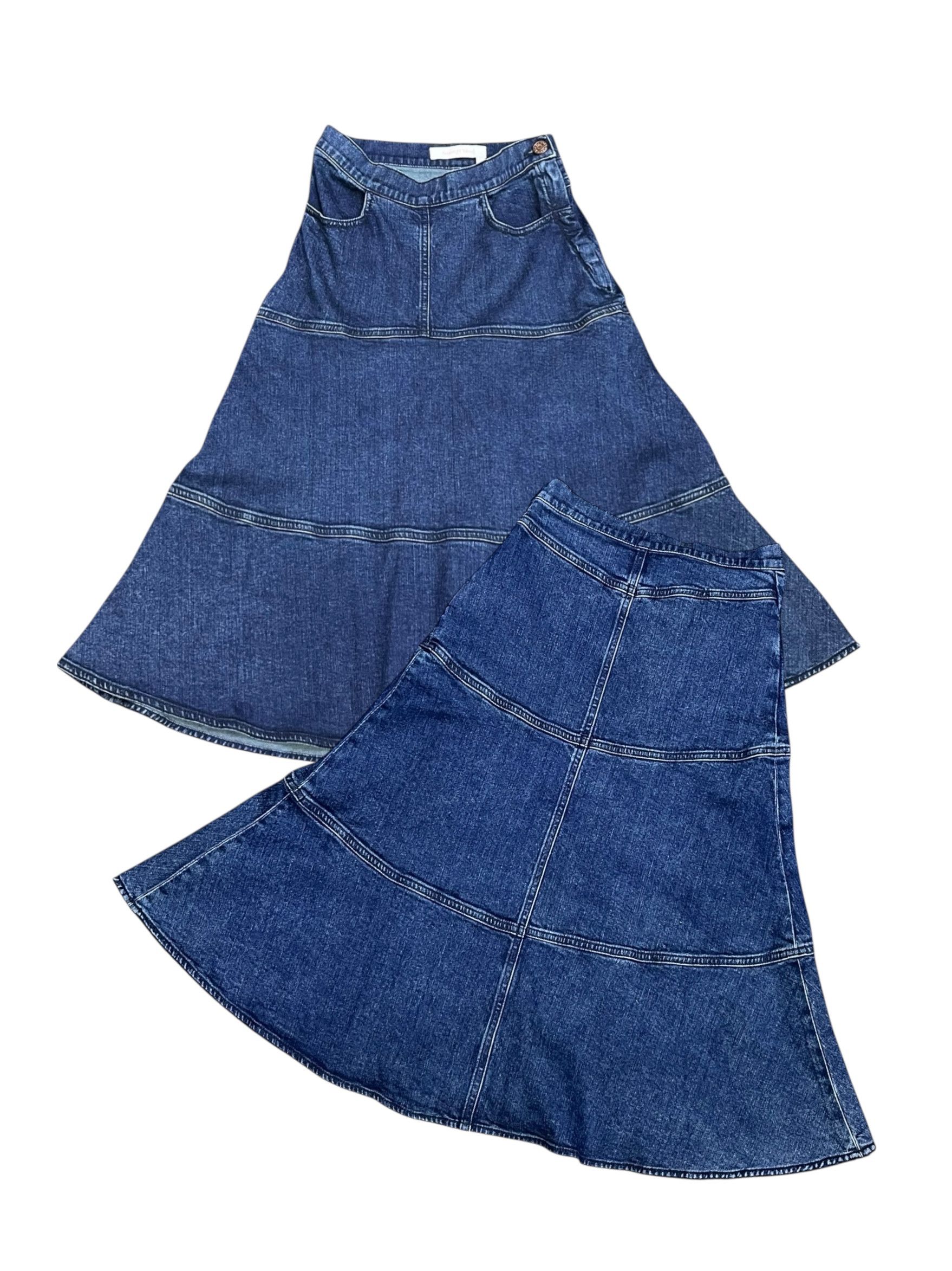See by Chloe See By Chloé Vintage Italy Stretch Denim Flare Skirt 25" Size 25" / US 0 / IT 36 - 1 Thumbnail