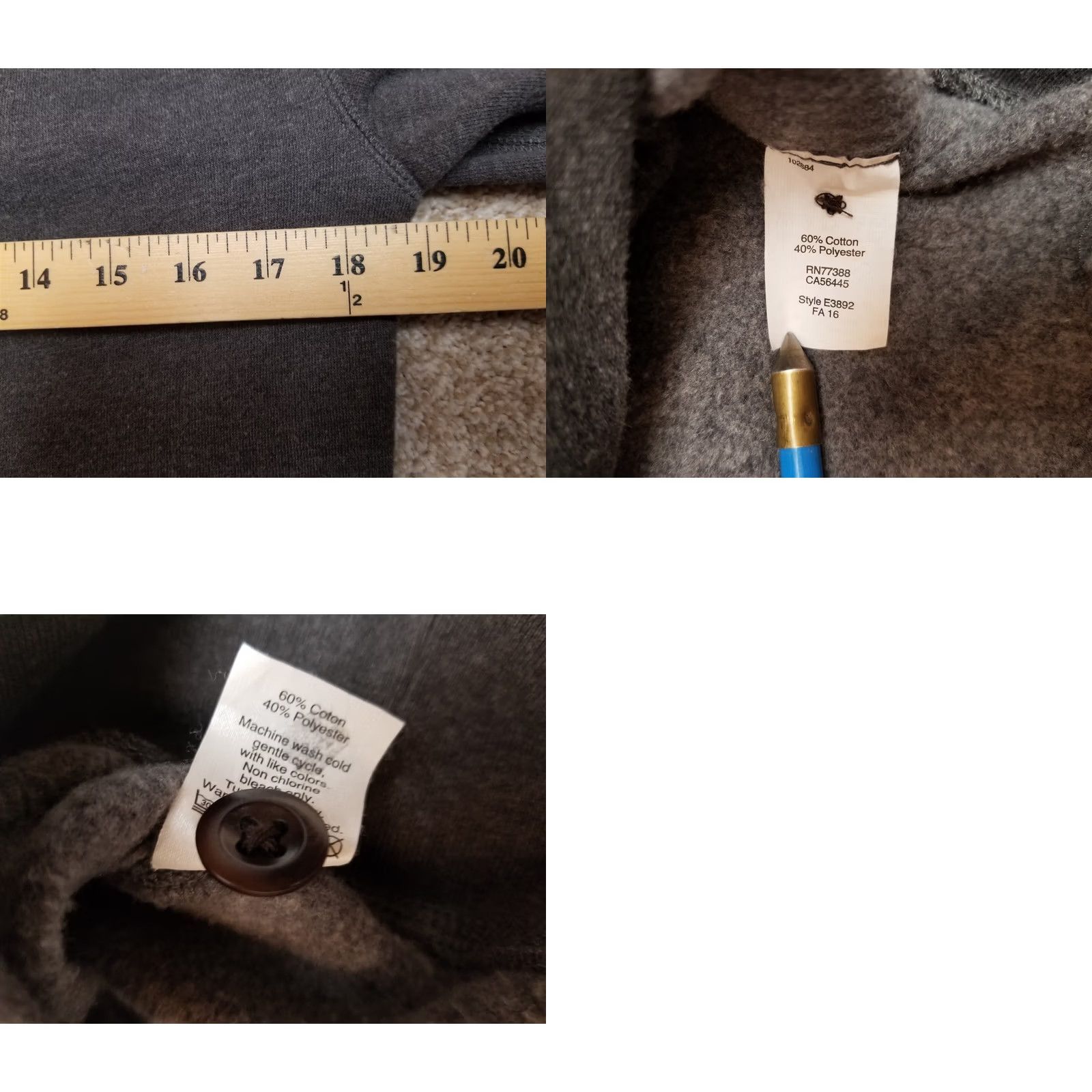 J.Crew J.CREW Hoodie Men XS Gray Fleece Hooded Pullover 100% Cotton Knit Seasonal Outdoor Classic Pullover Mens Size US XS / EU 42 / 0 - 9 Thumbnail