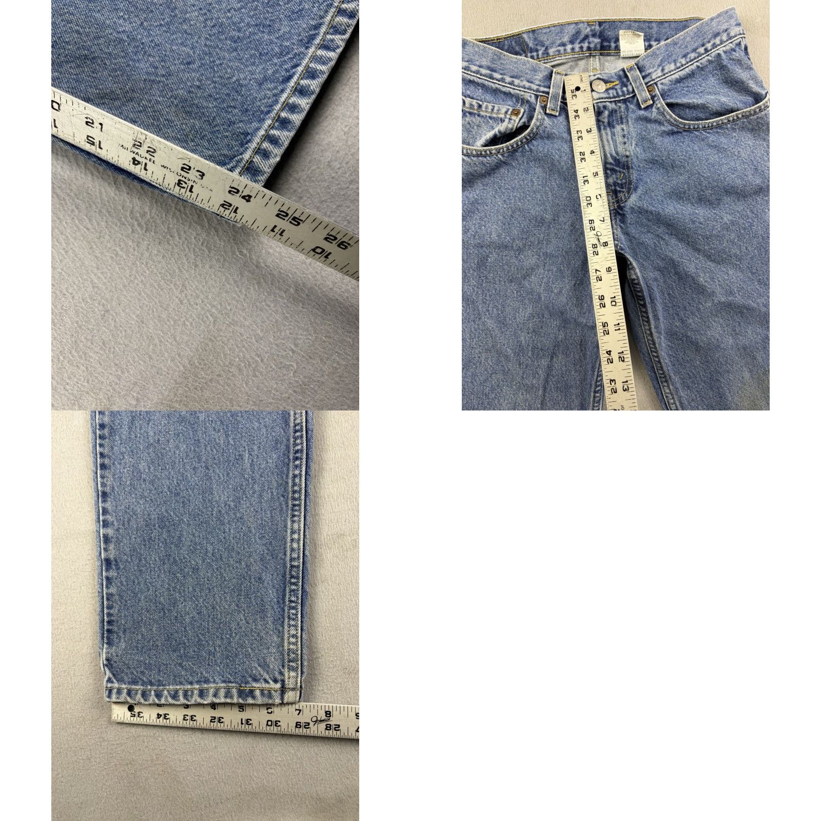 Levi's VINTAGE Levi's 550 Jeans Husky Fit 30x26 Blue Denim Straight Leg 90s Mens Jeans Size US 30 / EU 46 - 8 Thumbnail