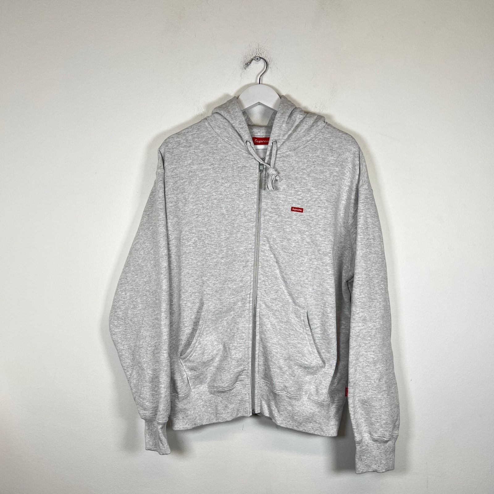 Supreme Grey Zip Up Hoodie | Grailed