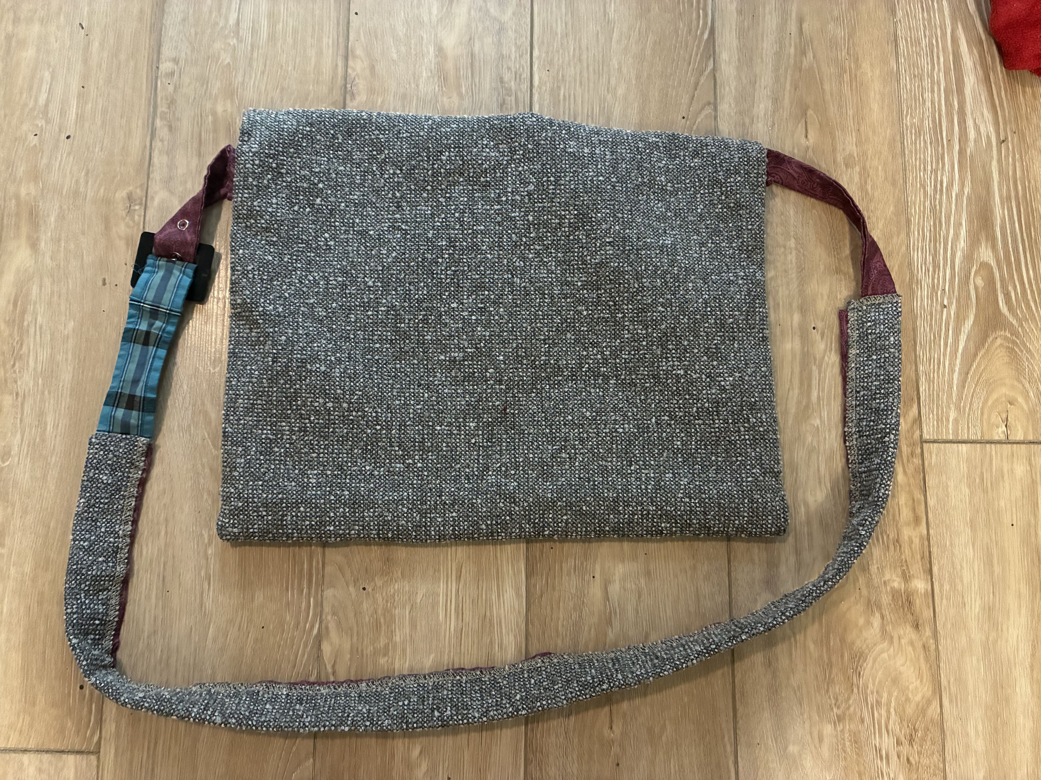 Handmade Upcylced Office Upholstery Crossbody Bag with Cotton Lining Size ONE SIZE - 2 Thumbnail