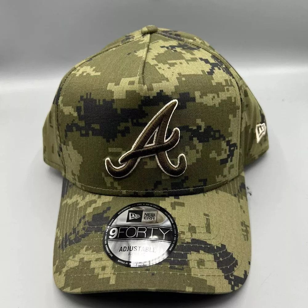 New Era Atlanta Braves Hat Men Camo 9Forty New Era Snap Back Cap Size ONE SIZE - 1 Thumbnail