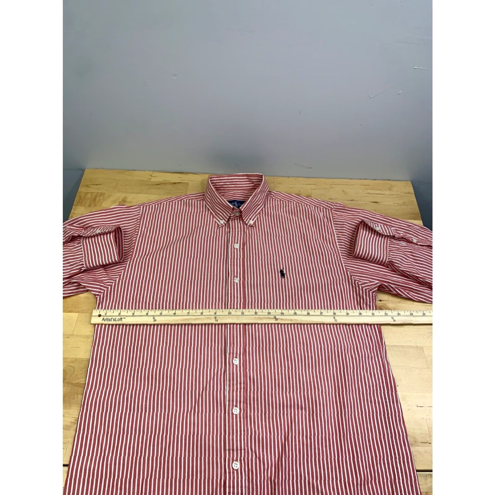 Polo Ralph Lauren VINTAGE Polo Ralph Lauren Button-Up Shirt Mens M Striped Red Long Sleeve Size US M / EU 48-50 / 2 - 5 Thumbnail