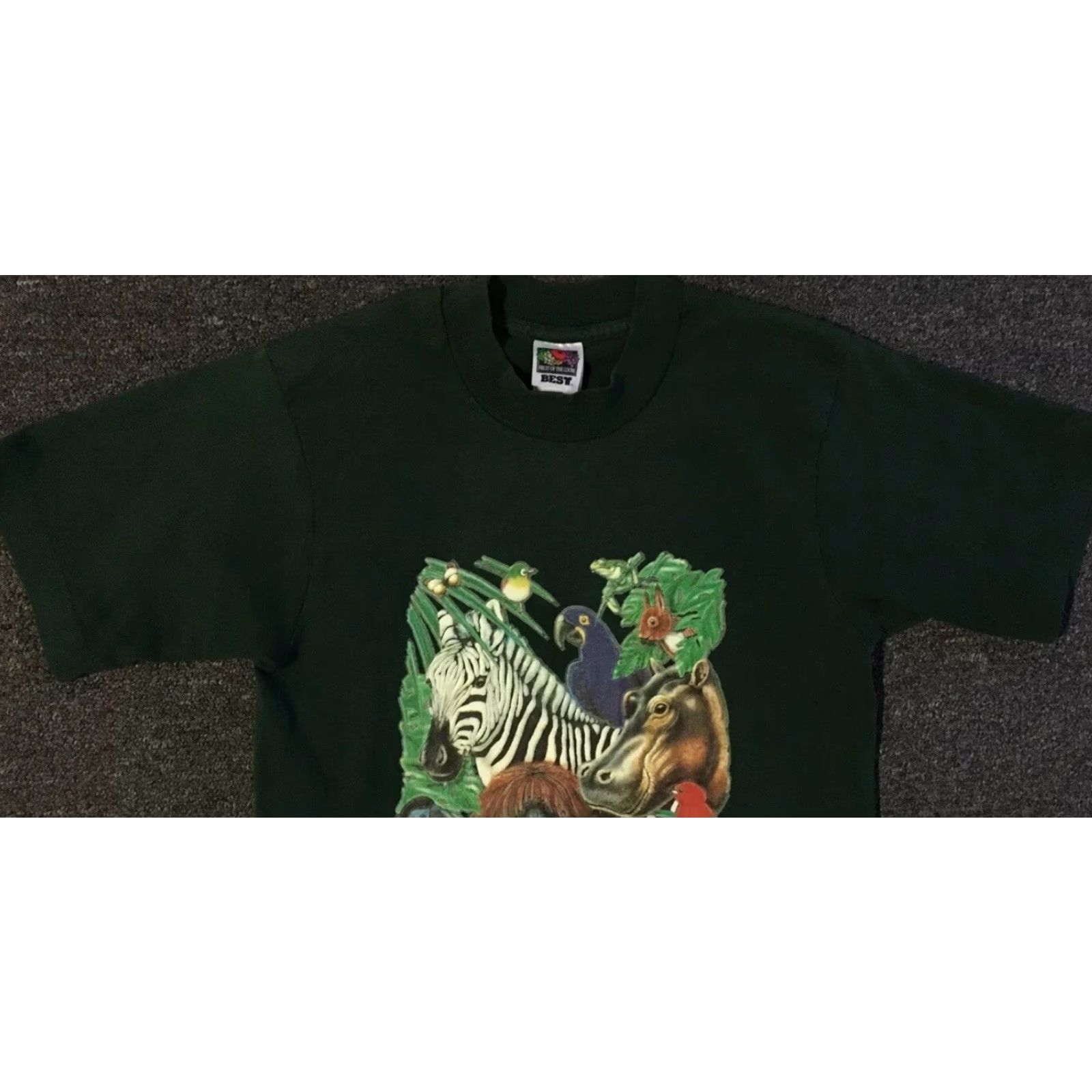 Vintage VINTAGE Florida Shirt S Short Sleeve Green 90s 80s Animal Art Zebra Beach Grunge Single Stitch Mens T-Shirt Size US S / EU 44-46 / 1 - 7 Thumbnail