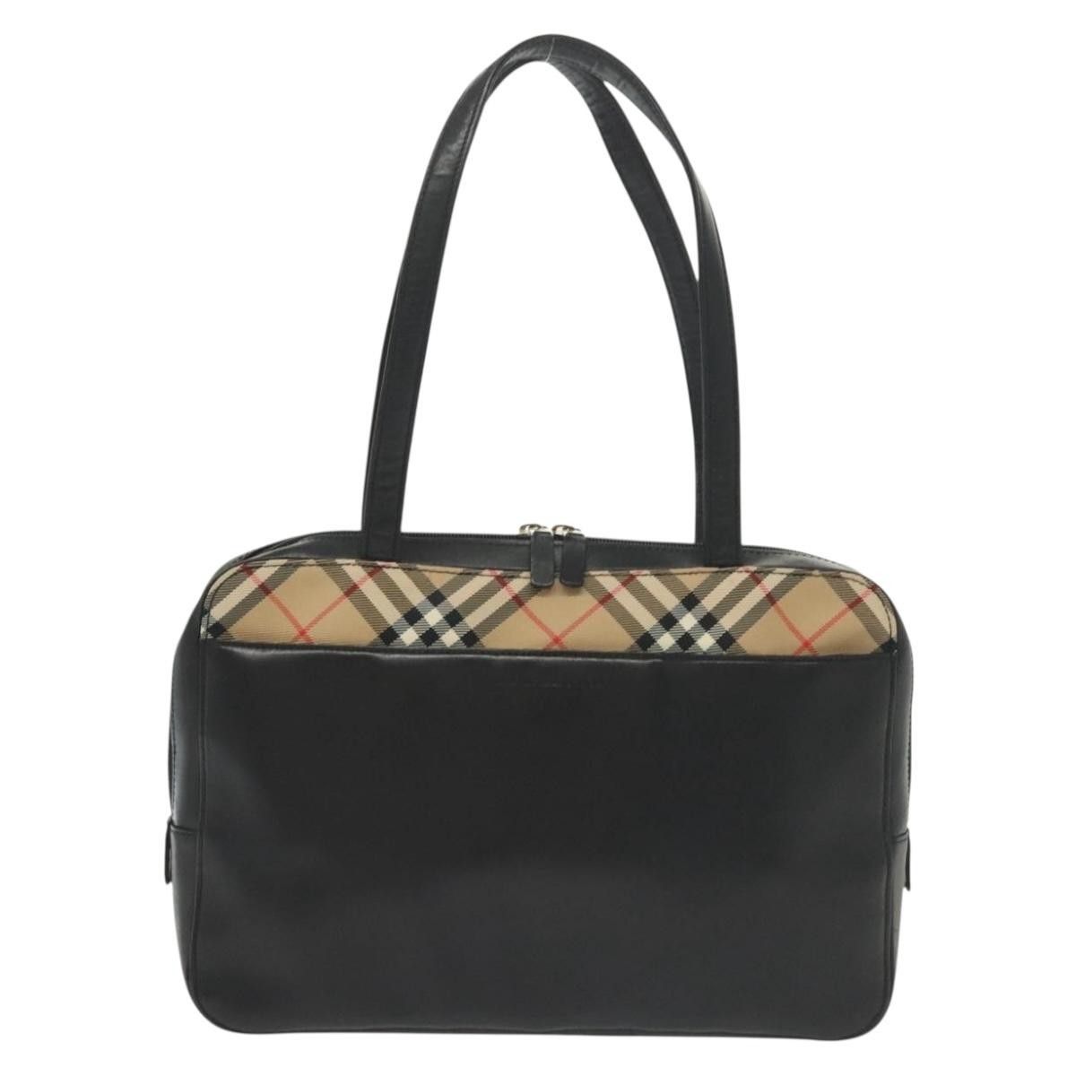 Burberry Burberry Nova Check Handbag Leather and Nylon Size ONE SIZE - 1 Thumbnail