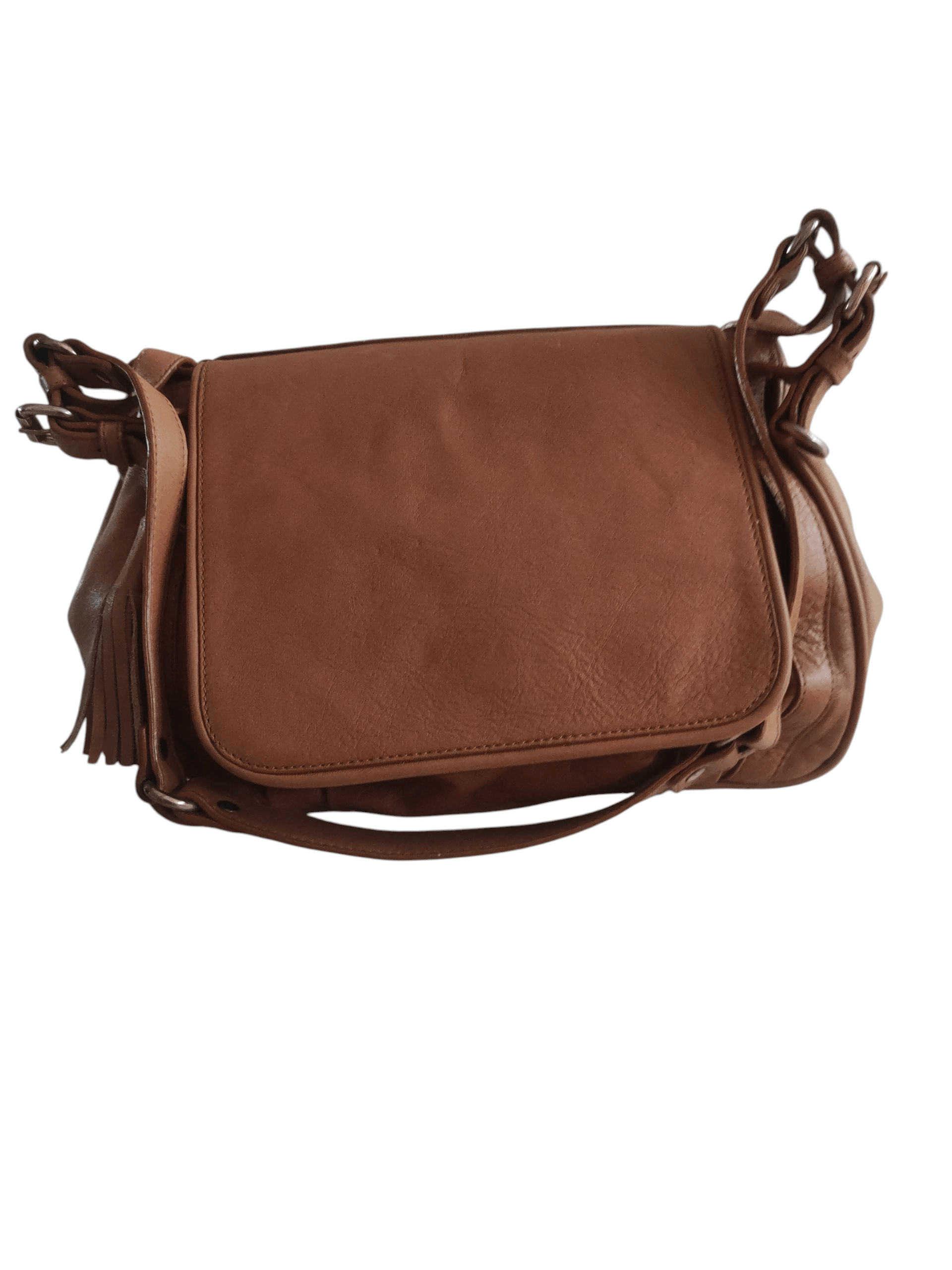 Massimo Dutti Massimo Dutti Satchel Bag Camel Leather Crossbody Bag Size ONE SIZE - 4 Thumbnail