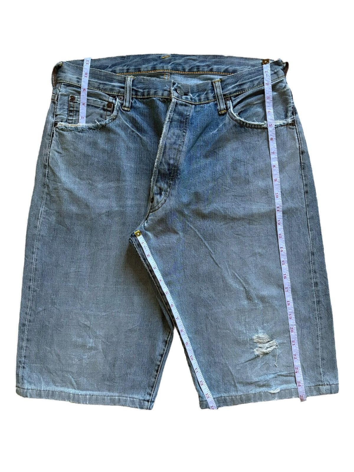 Evisu × Japanese Brand Vintage Japanese Evisu Seagulls Blue Wash Jean Shorts Size US 33 - 14 Thumbnail