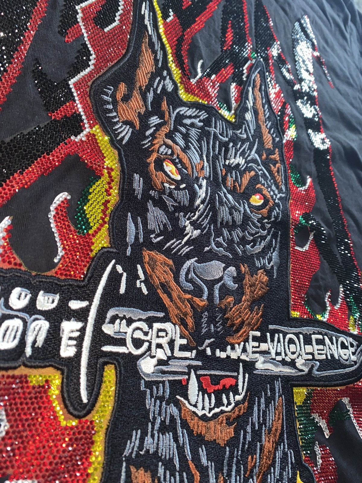 Philipp Plein Philipp Plein Designer T-Shirt – Doberman & Flames – Unique Size US L / EU 52-54 / 3 - 3 Thumbnail
