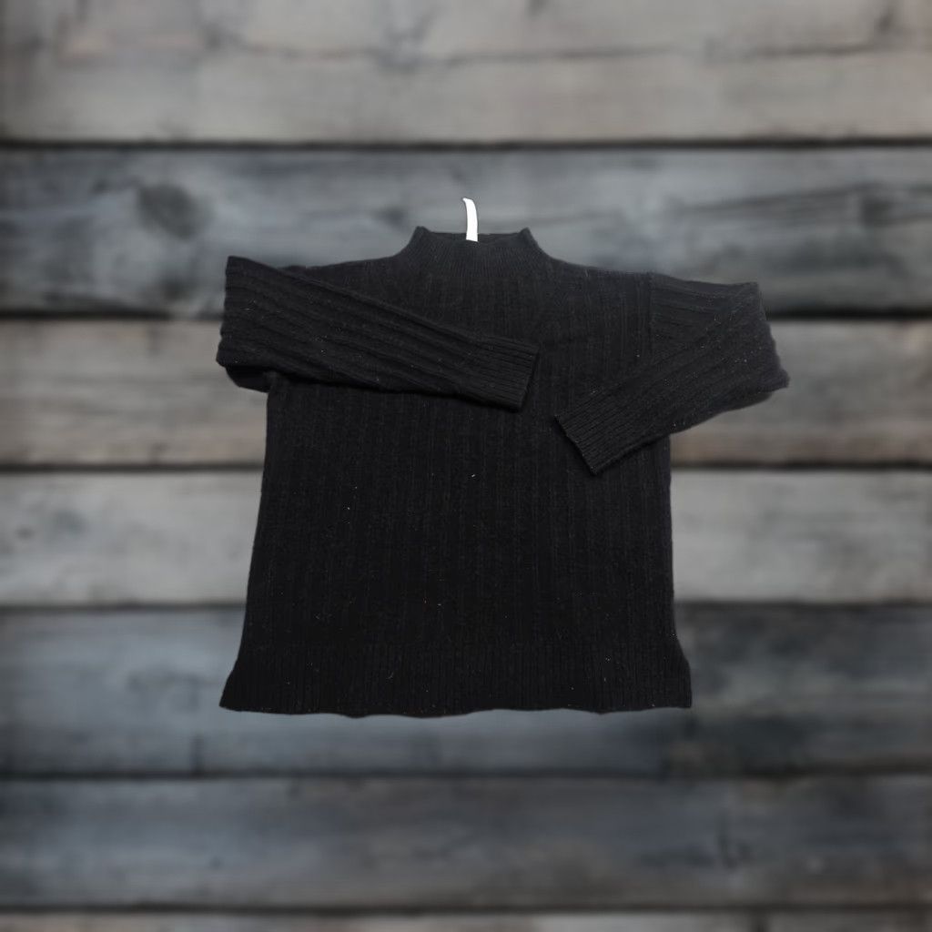 Lululemon VINTAGE Lululemon Sweater Womens 8 Black Wool Mock Neck Pullover Knit Wool Blend Dolman Sleeve Long Sleeve Mens Womens Girls Boys Size M / US 6-8 / IT 42-44 - 1 Thumbnail