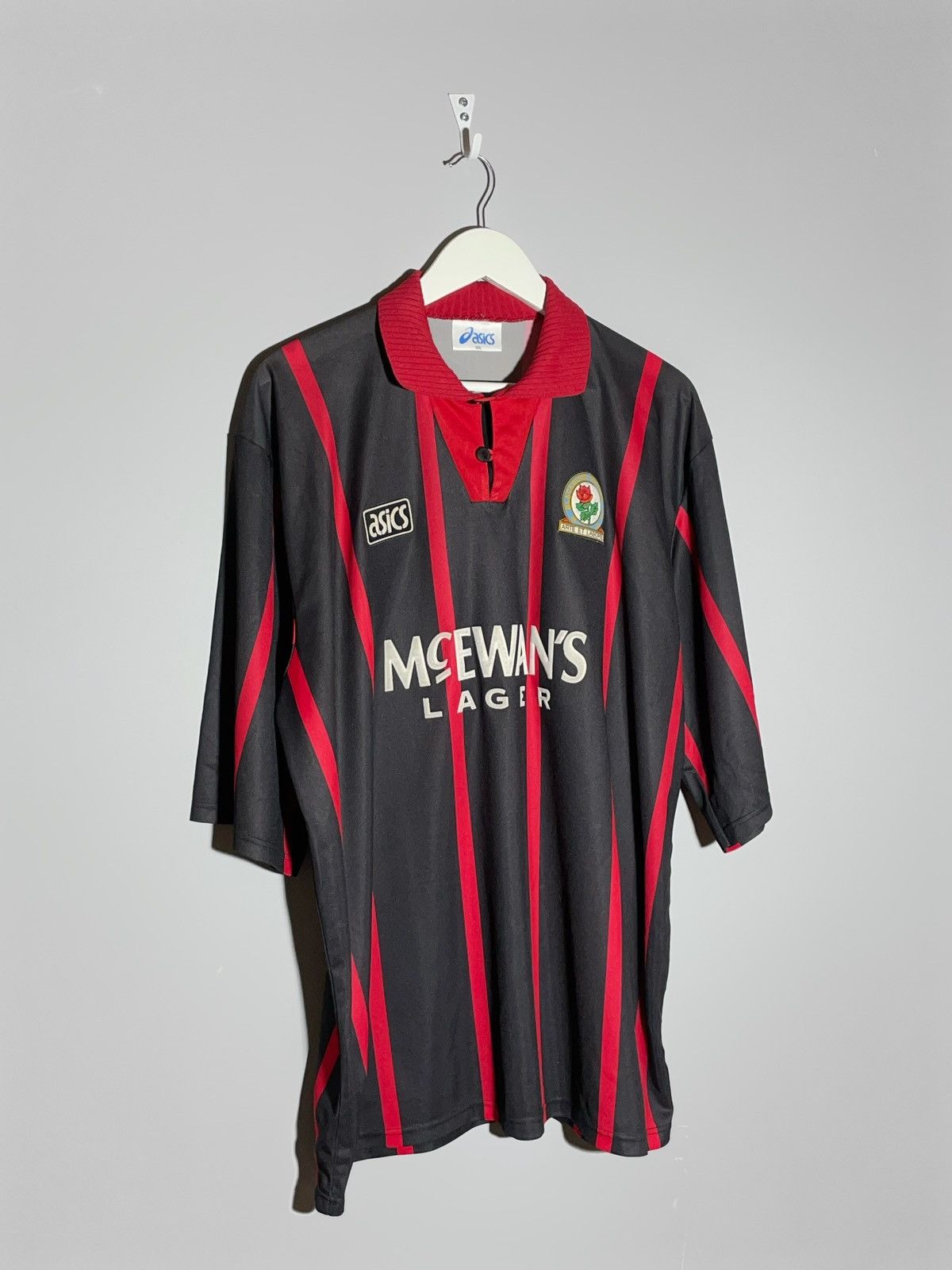 Asics × Vintage Blackburn Rovers Asics 1994/95 Away Vintage Football Shirt Size US XXL / EU 58 / 5 - 2 Thumbnail