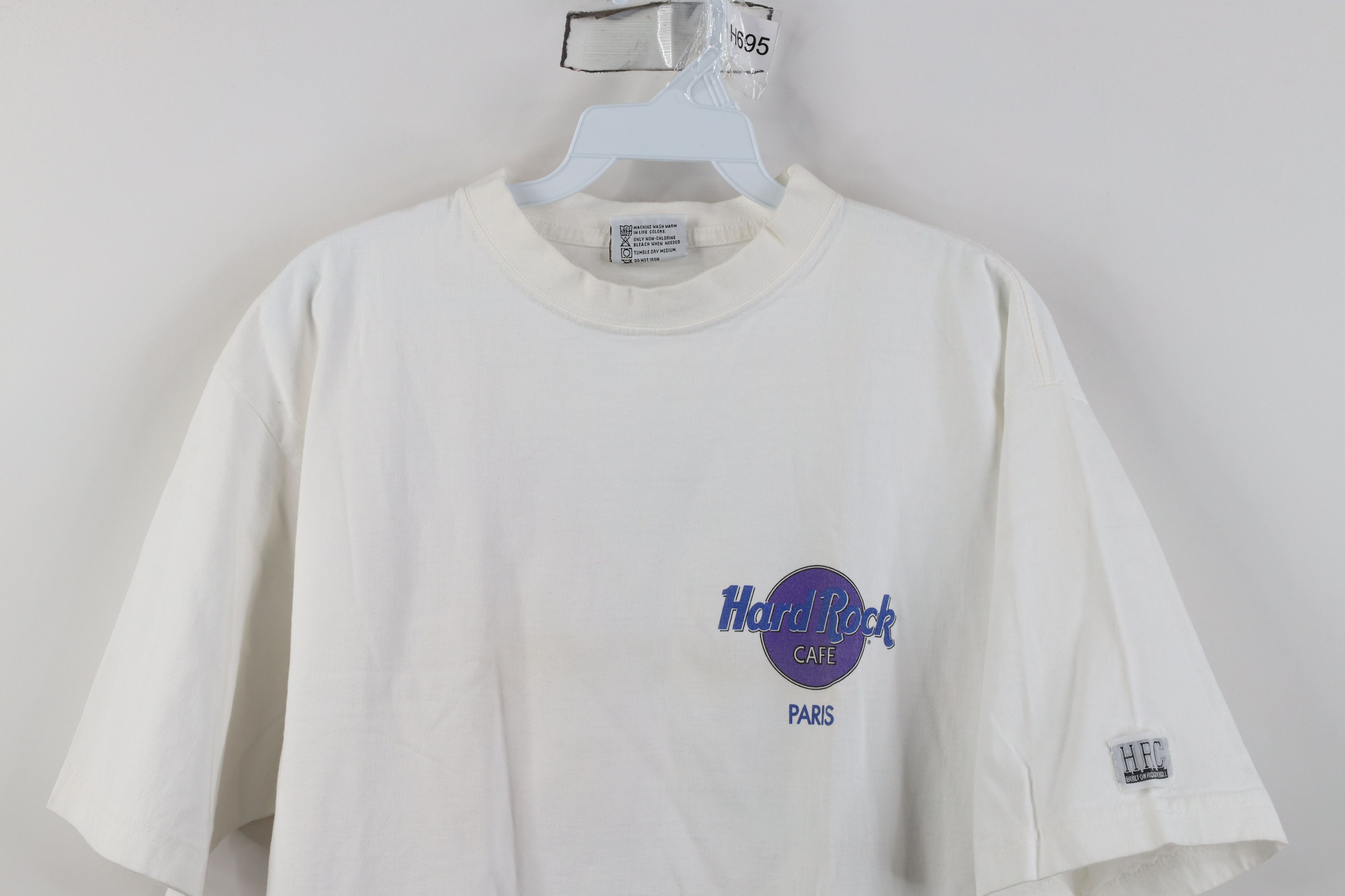 Hard Rock Cafe Vintage 90s Hard Rock Cafe Paris Eiffel Tower T-Shirt White Size US L / EU 52-54 / 3 - 2 Thumbnail