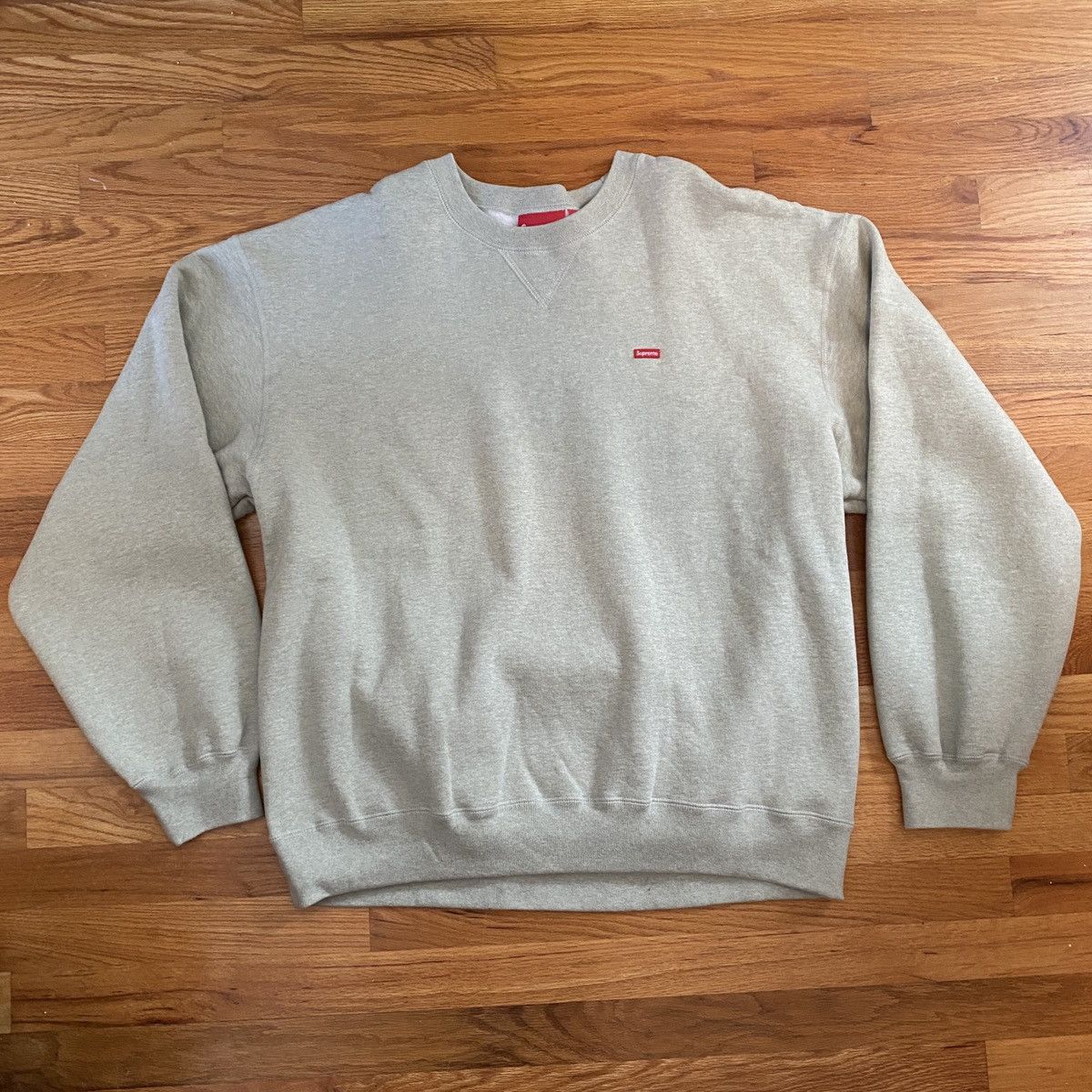 image of Green Supreme Small Box Logo Sweater, Men's (Size XL)